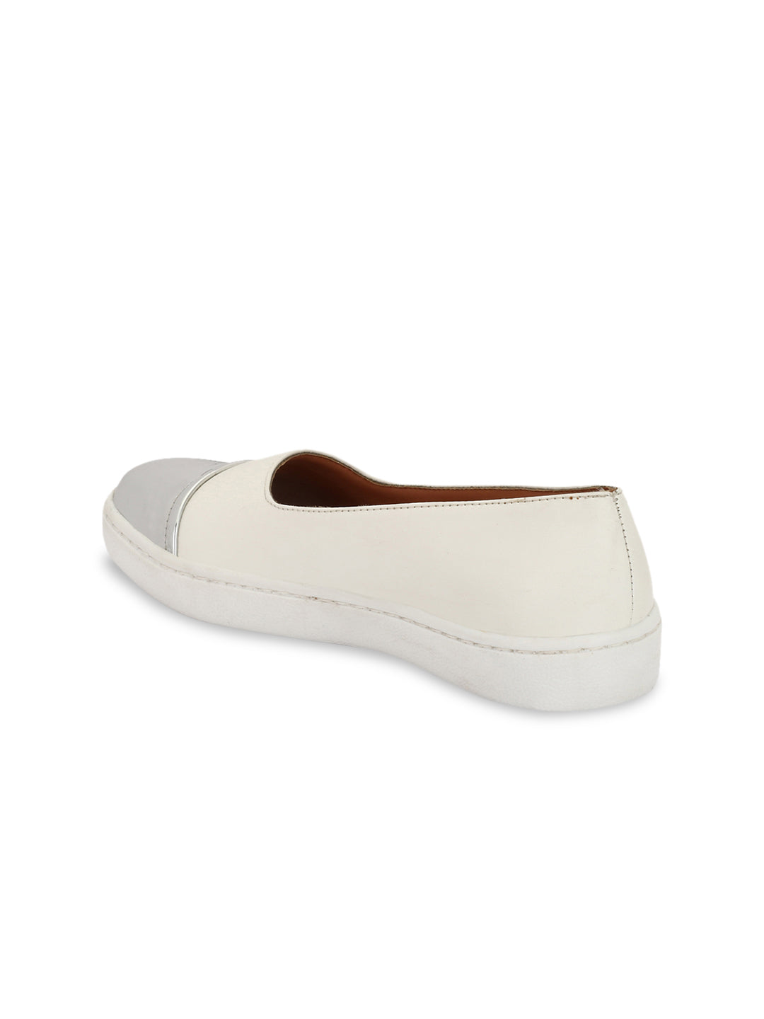 Aady Austin Women White Sliver Toe Slip-On Sneaker_Shoes (AUS195002)