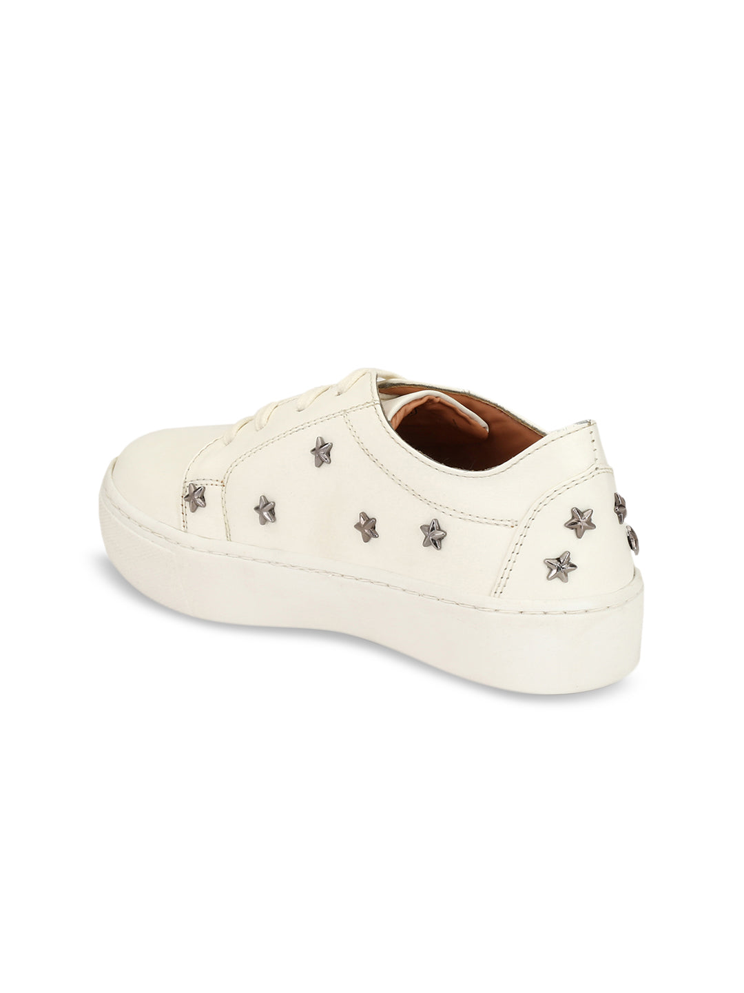 Aady Austin Women White Star studded Lace-Up Sneaker_Shoes (AUS195003)