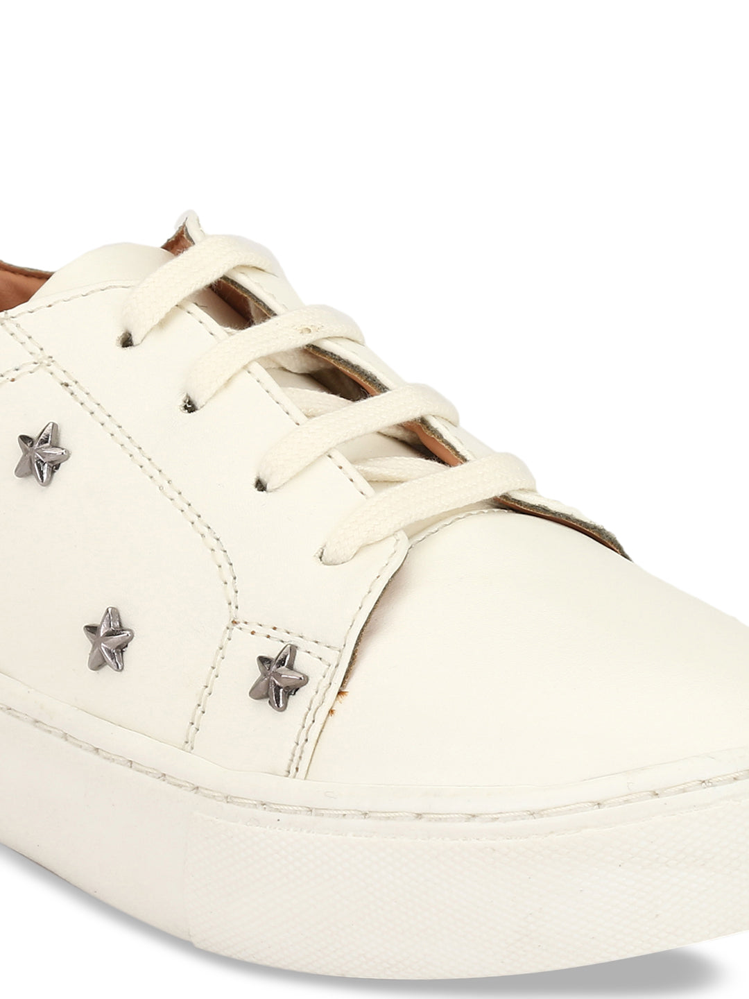 Aady Austin Women White Star studded Lace-Up Sneaker_Shoes (AUS195003)