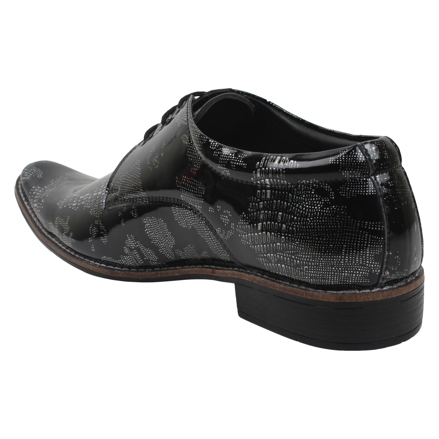 Guava Men's Black Royal Patent Lace-Up Party Formal Shoes