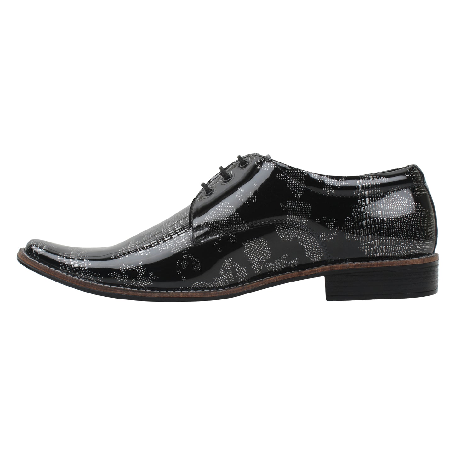 Guava Men's Black Royal Patent Lace-Up Party Formal Shoes