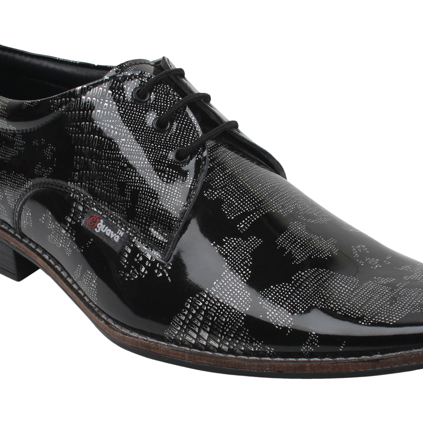 Guava Men's Black Royal Patent Lace-Up Party Formal Shoes