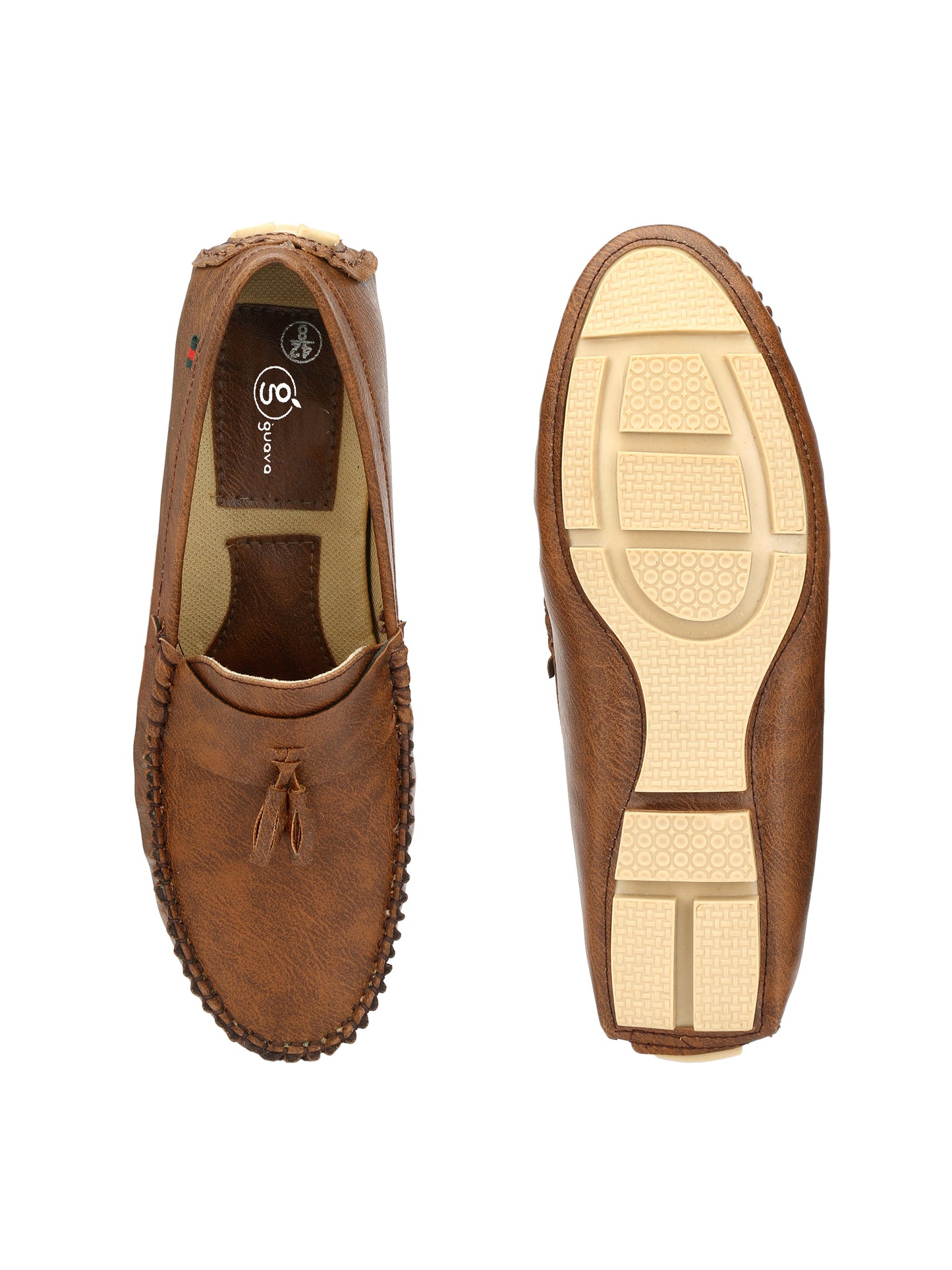 Guava Men's Tassel Brown Casual Slip On Driving Loafers (GV15JA452)