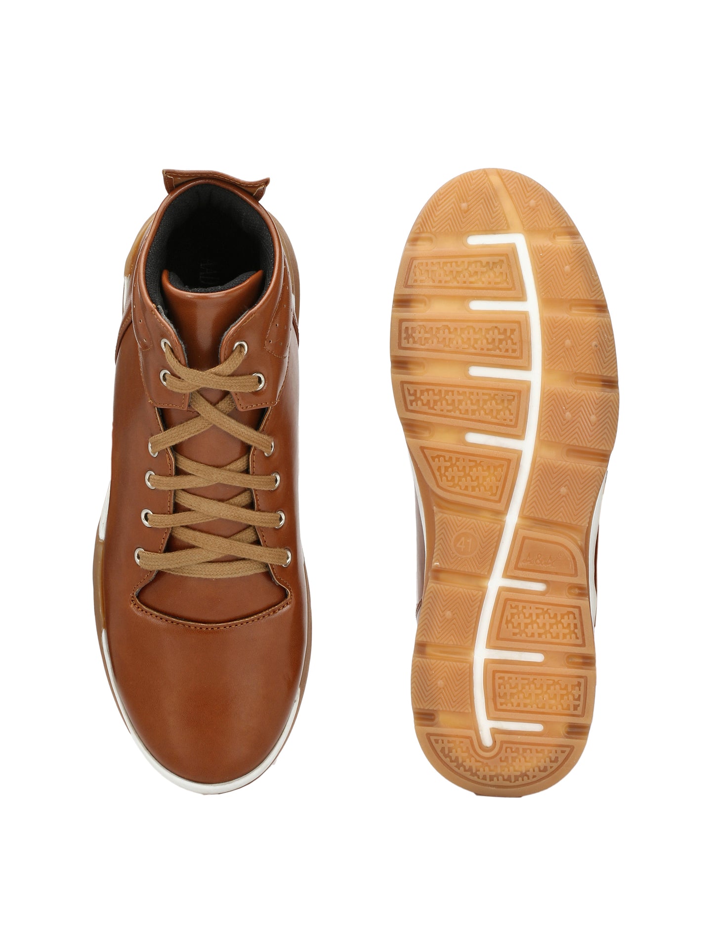 Guava Men's Brown Leather Ankle Lace Up Sneaker (GV15JA459)