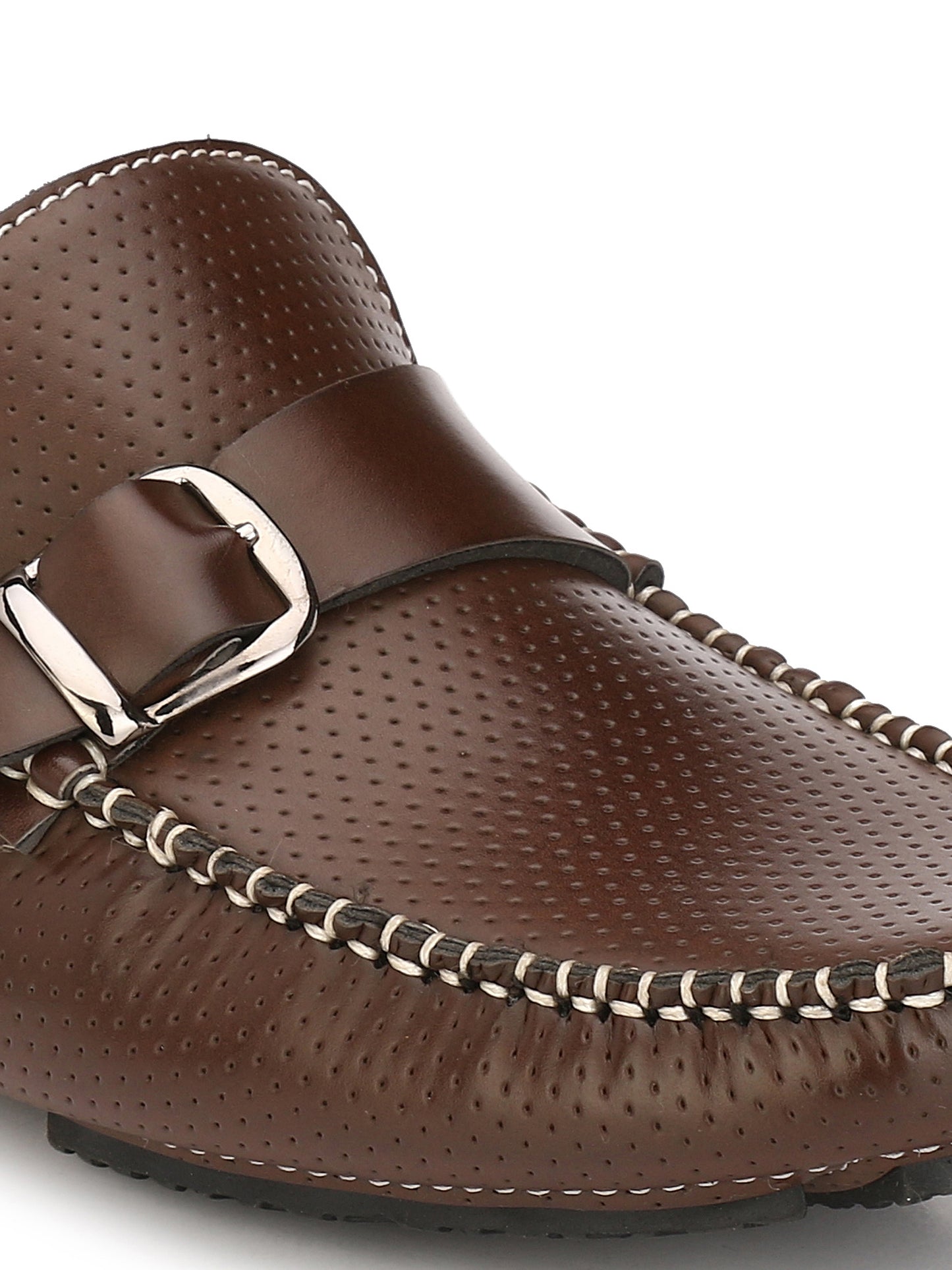 Guava Men's Brown Casual Buckle Slip On Driving Loafers (GV15JA499)