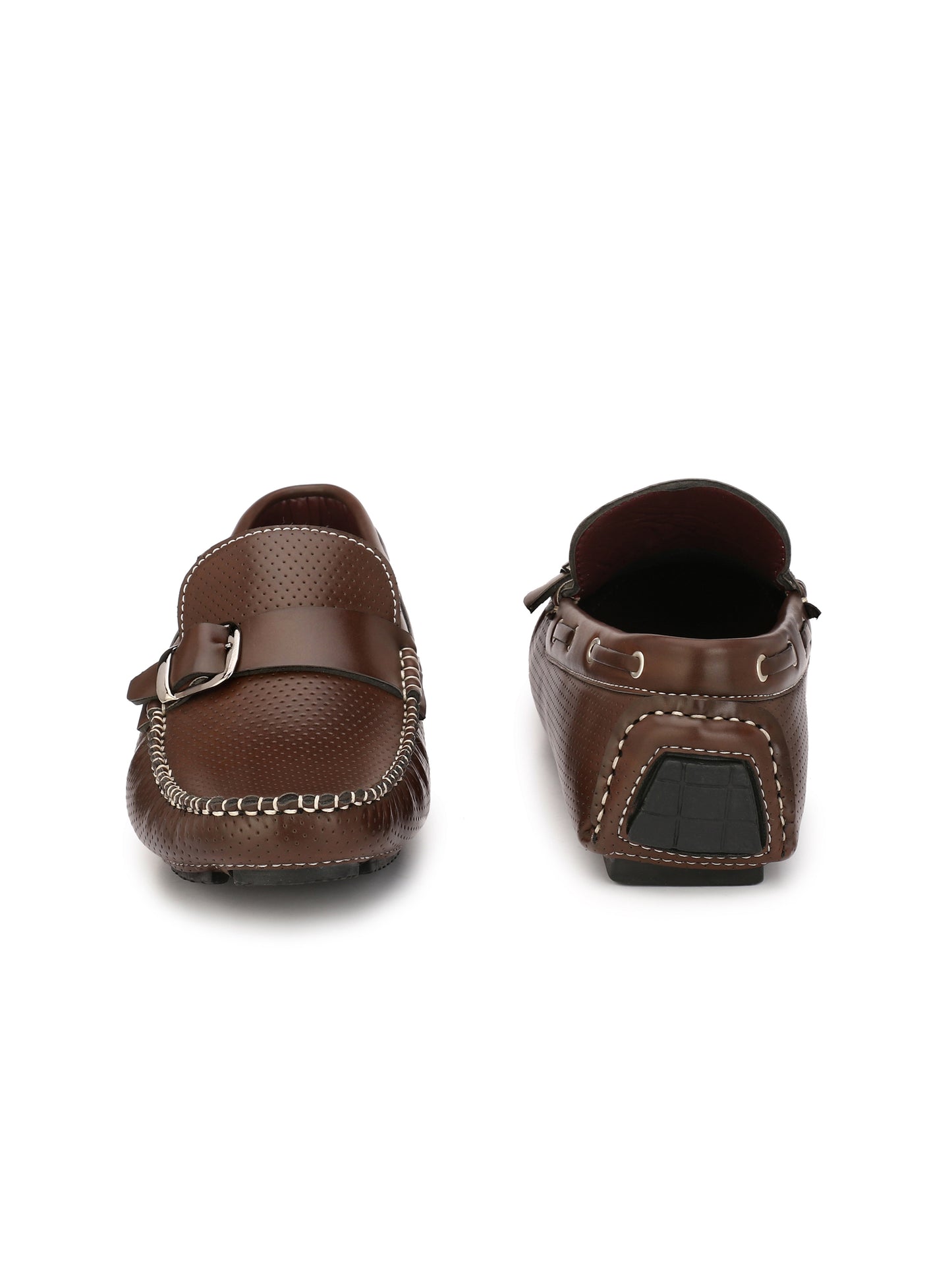 Guava Men's Brown Casual Buckle Slip On Driving Loafers (GV15JA499)