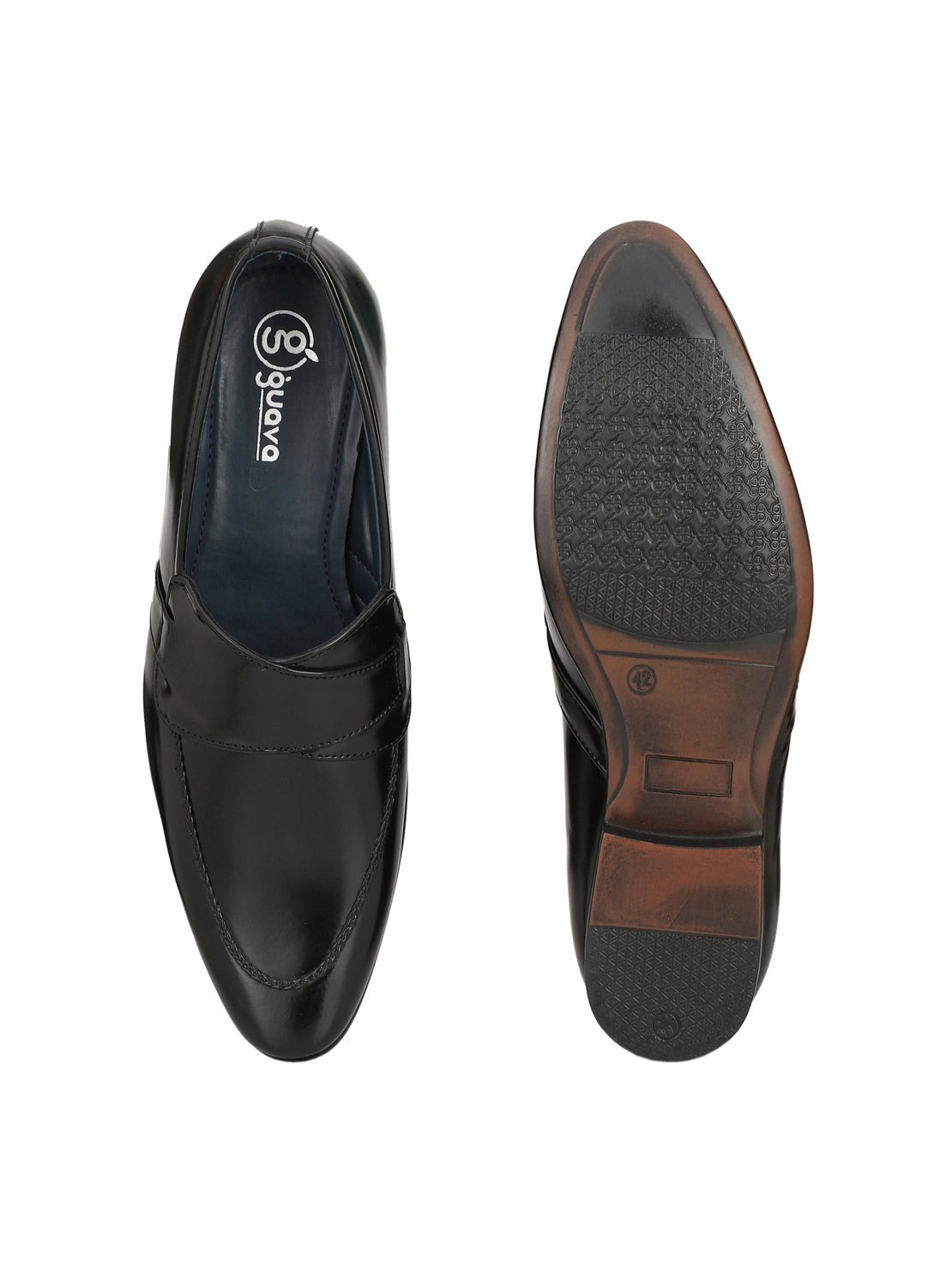 Guava Men's Black Slip On Semi Formal Shoes (GV15JA574)