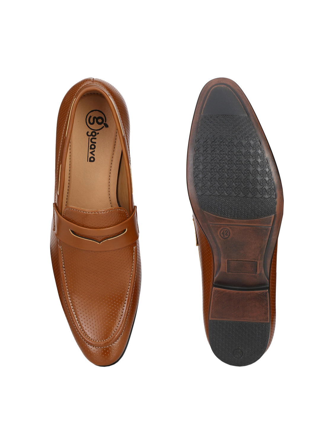 Guava Men's Tan Penny Slip On Formal Shoes (GV15JA578)