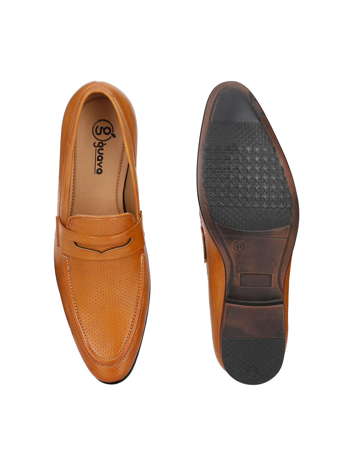 Guava Men's Beige Penny Slip On Formal Shoes (GV15JA579)