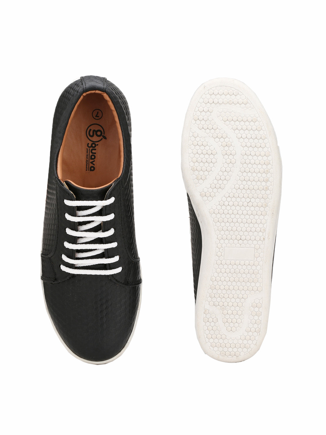 Guava Men's Black Diamond Cut Comfy Lace Up Sneaker (GV15JA602)