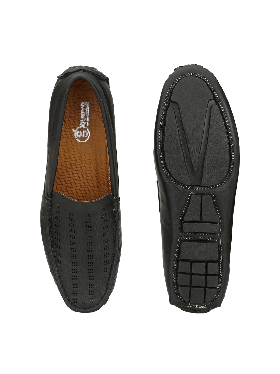 Guava Men's Black Casual Slip On Driving Loafers (GV15JA605)