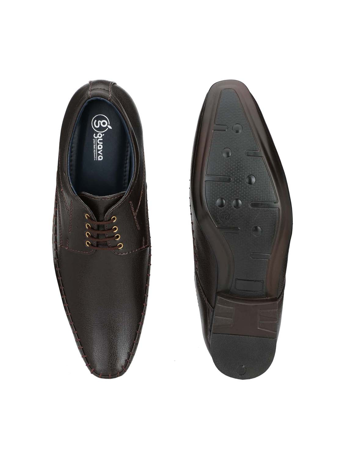 Guava Men's Brown Derby Lace Up Formal Shoes (GV15JA627)