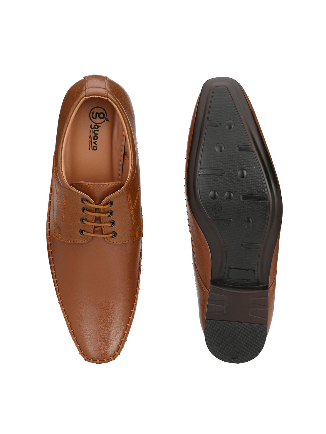 Guava Men's Tan Derby Lace Up Formal Shoes (GV15JA628)