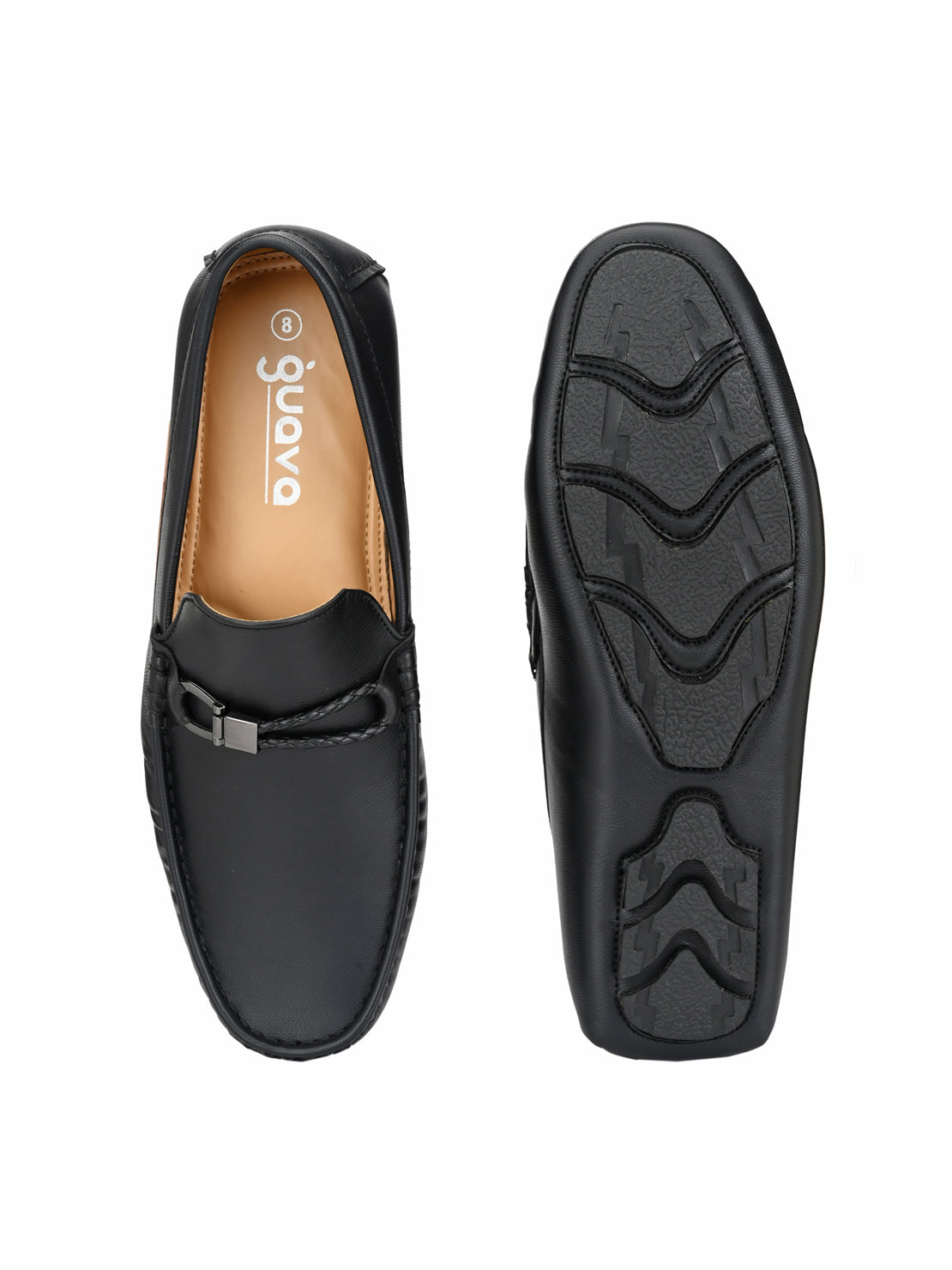 Guava Men's Black Stylish Slip On Driving Loafers (GV15JA669)