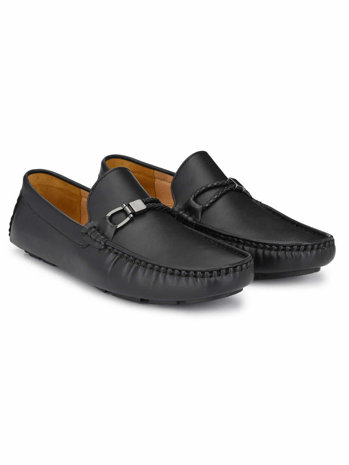 Guava Men's Black Stylish Slip On Driving Loafers (GV15JA669)