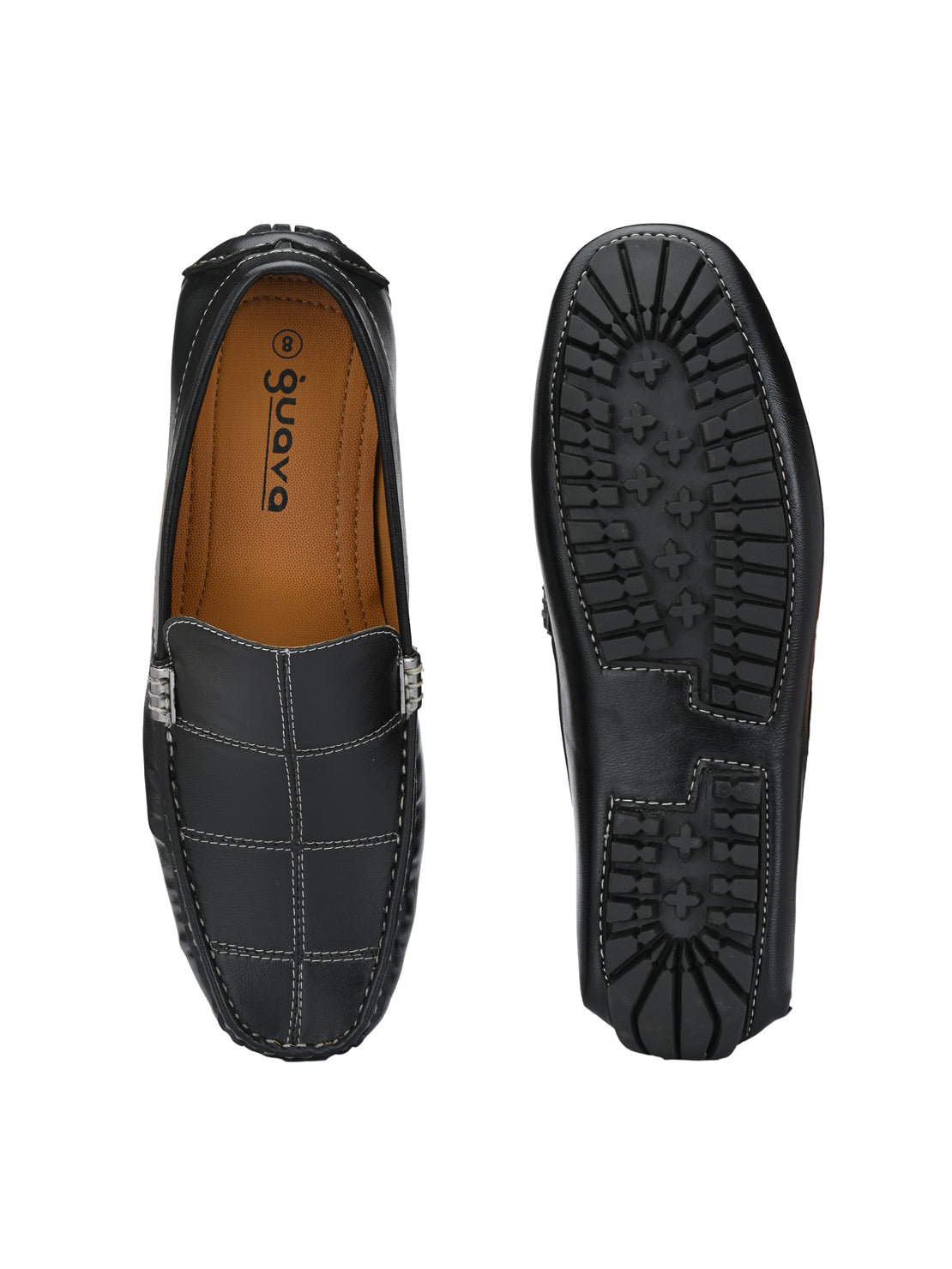 Guava Men's Black Stylish Slip On Driving Loafers (GV15JA674)