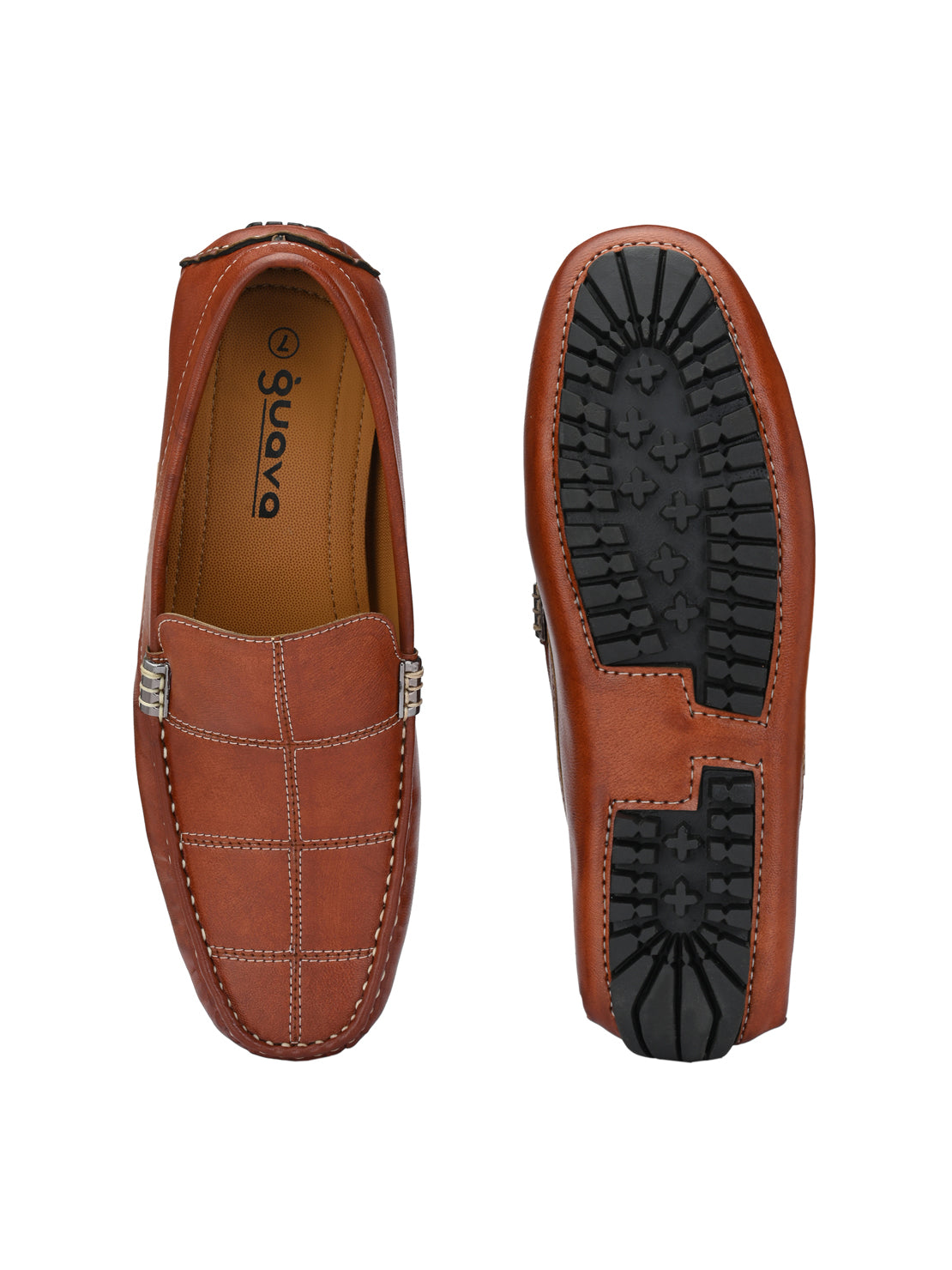 Guava Men's Tan Stylish Slip On Driving Loafers (GV15JA676)