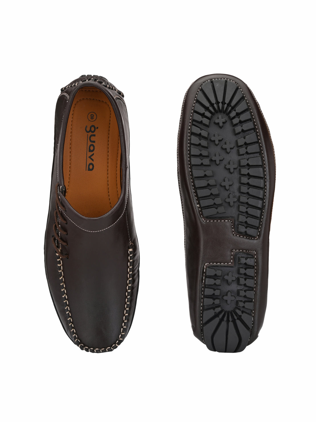 Guava Men's Brown Stylish Slip On Driving Loafers (GV15JA678)
