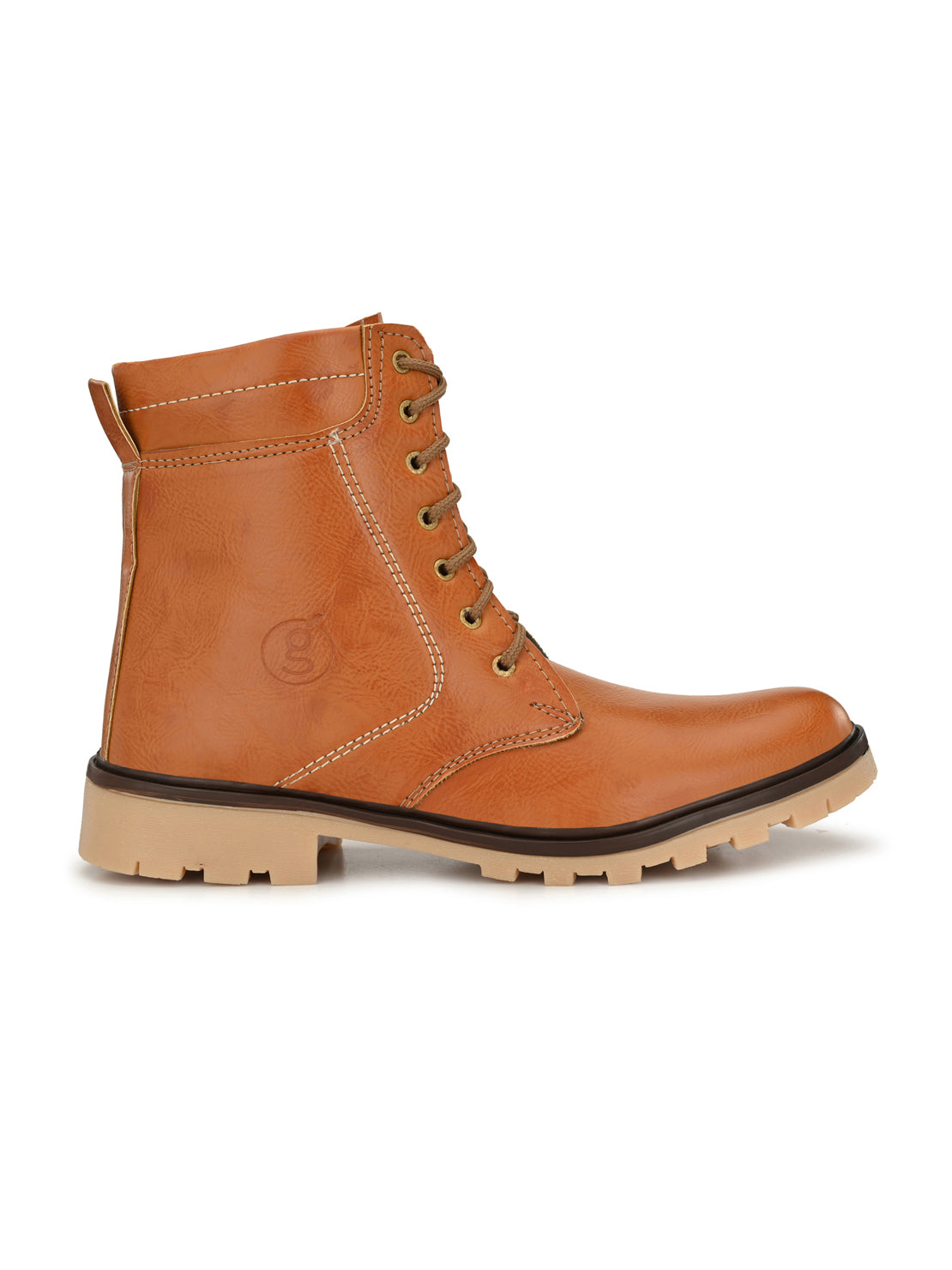 Guava Men's Mustard Plain derby Boots (GV15JA682)