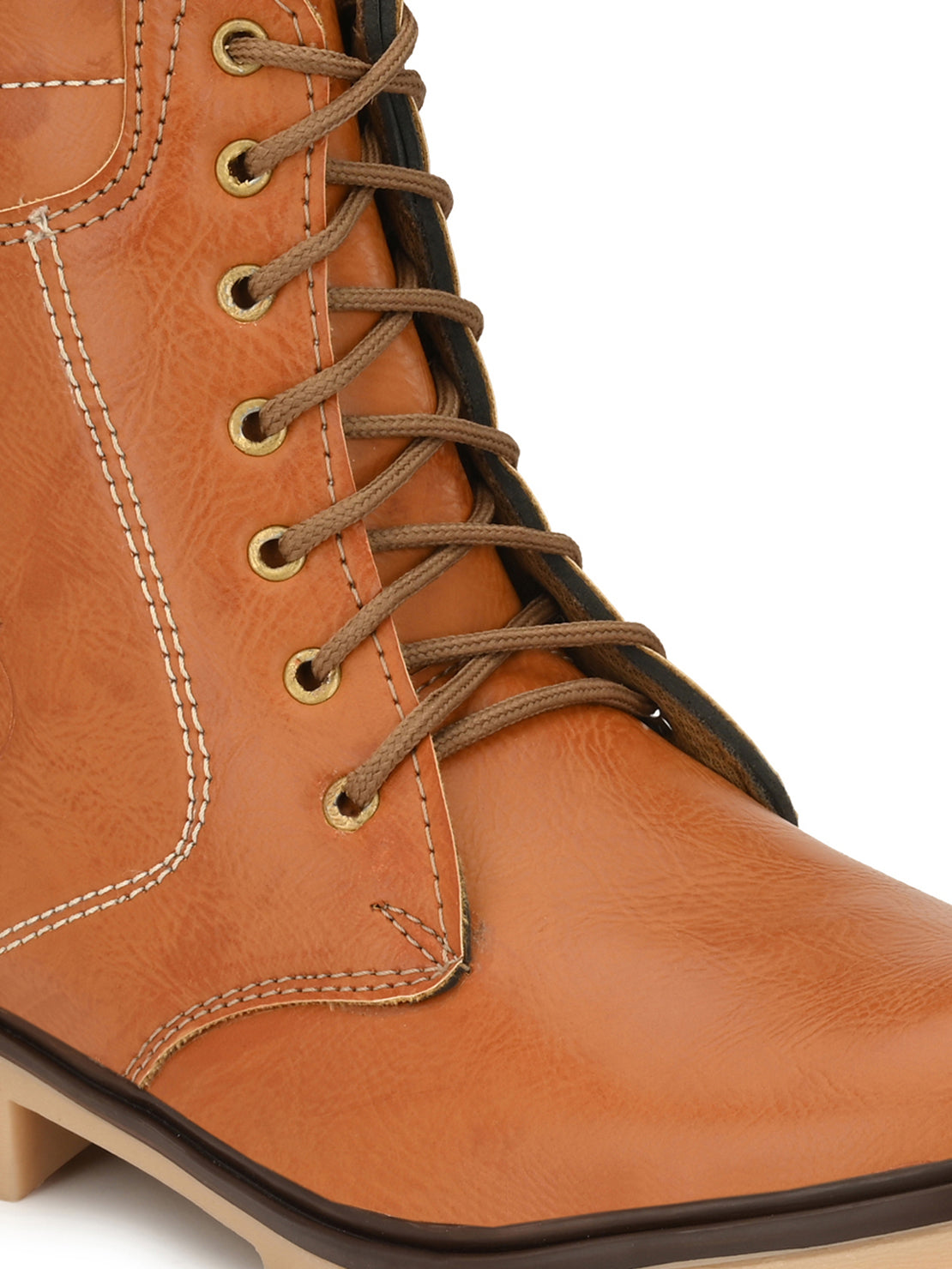 Guava Men's Mustard Plain derby Boots (GV15JA682)