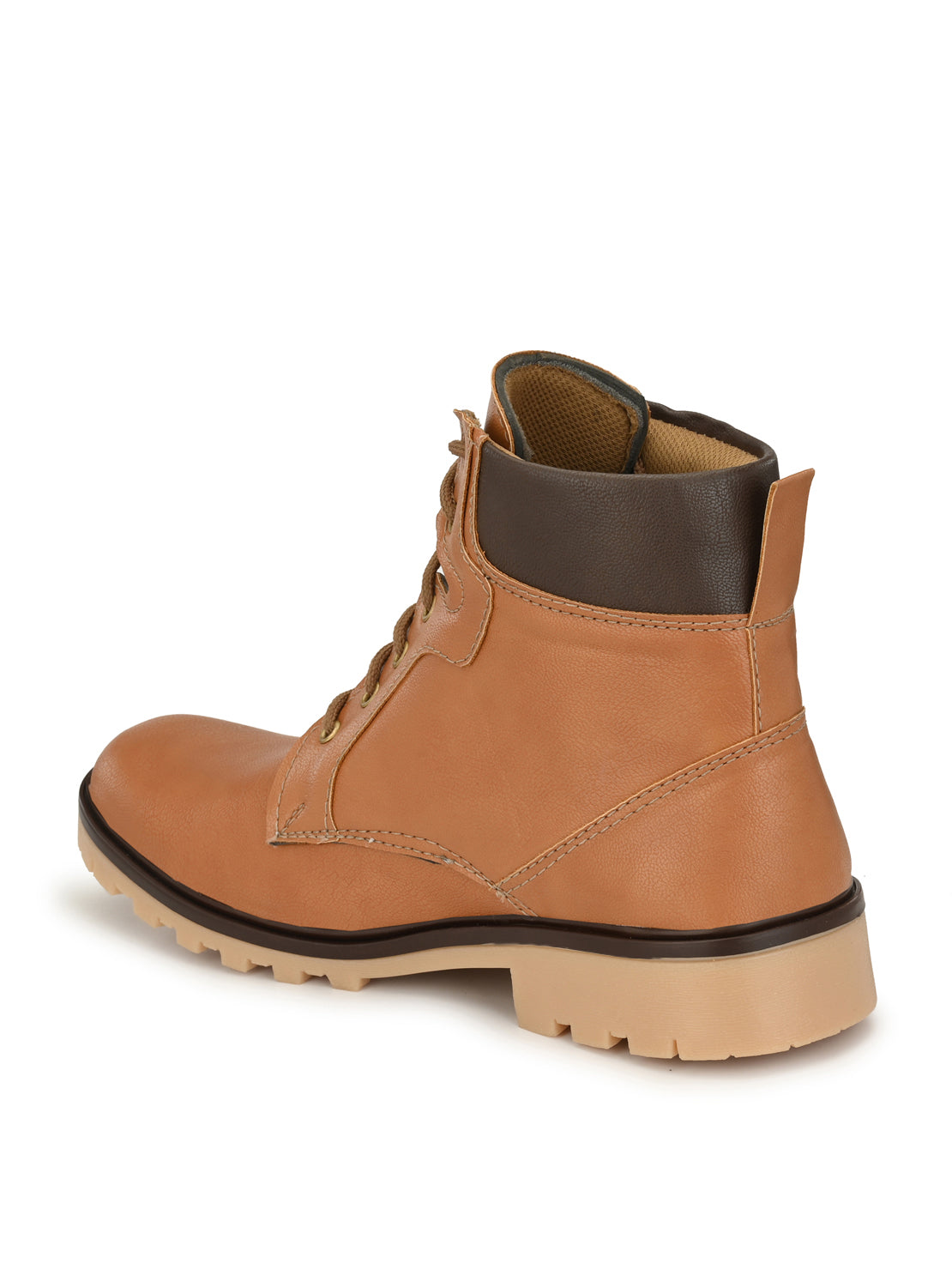 Guava Men's Tan Plain derby Boots (GV15JA684)
