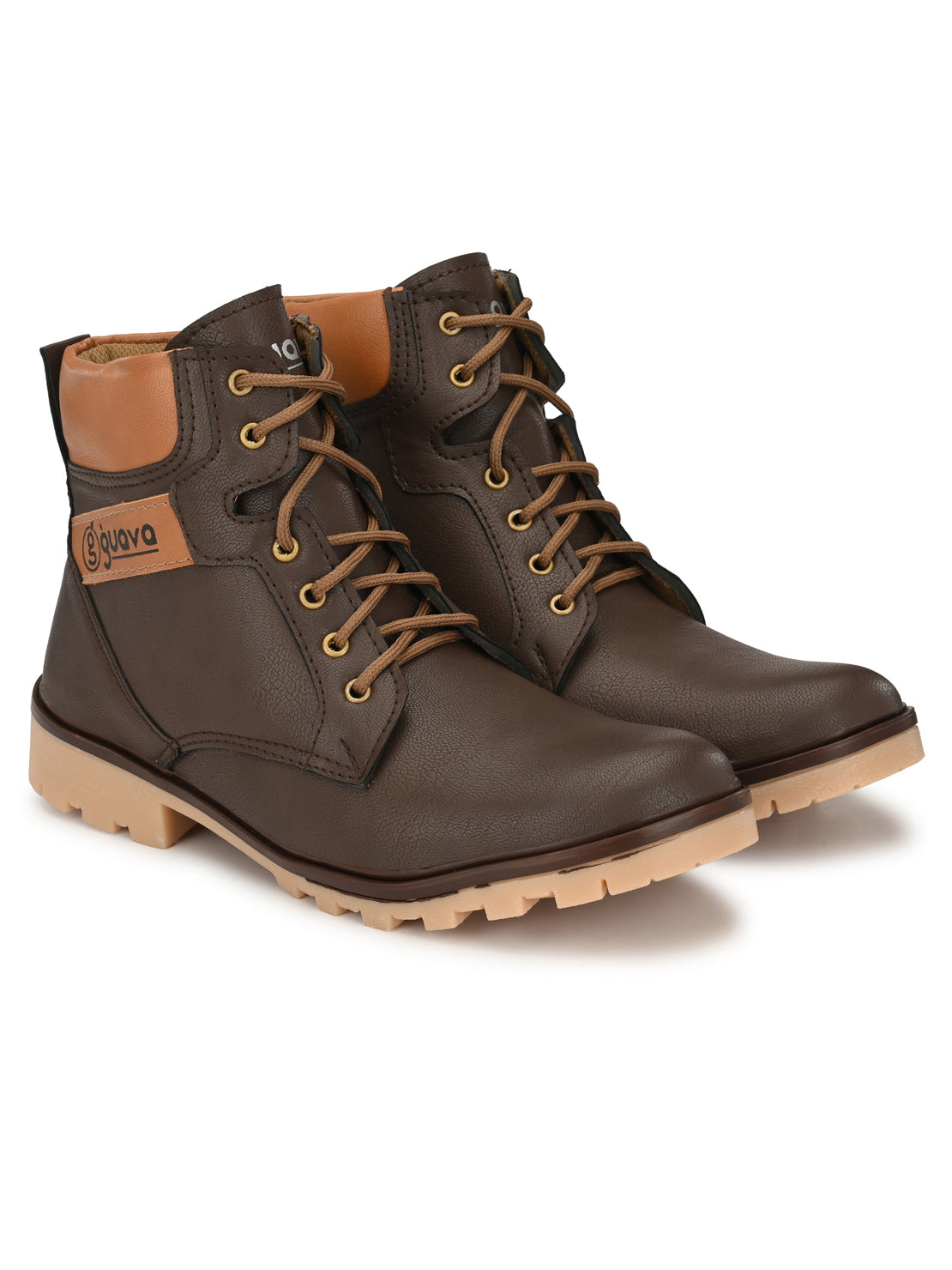 Guava Men's Chocolate Plain derby Boots (GV15JA685)
