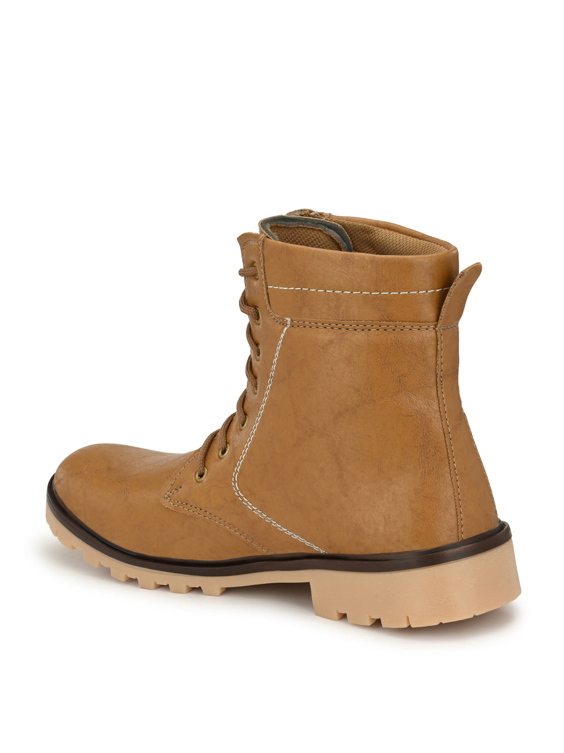 Guava Men's Tan Plain derby Boots (GV15JA686)