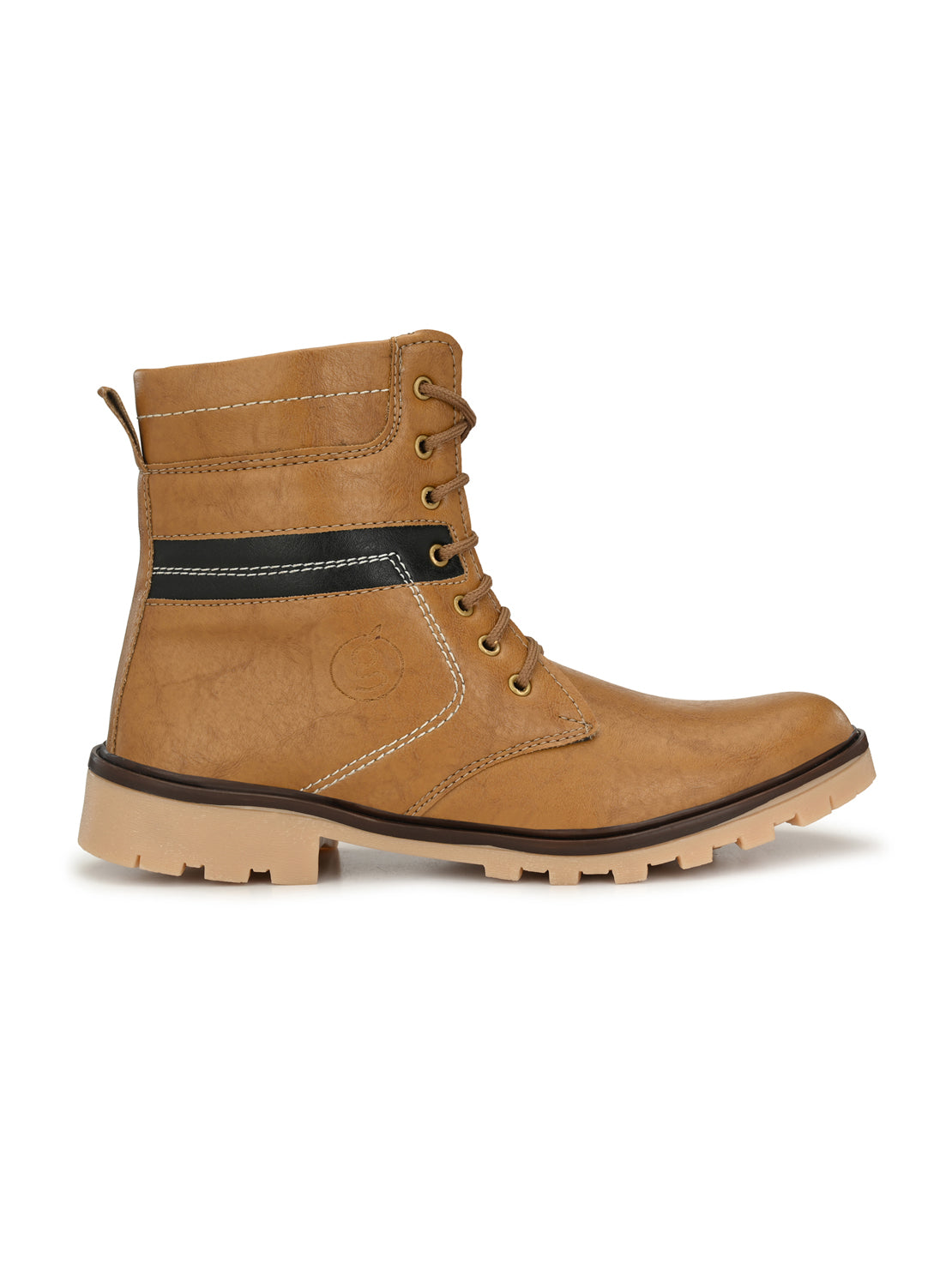 Guava Men's Tan Plain derby Boots (GV15JA686)