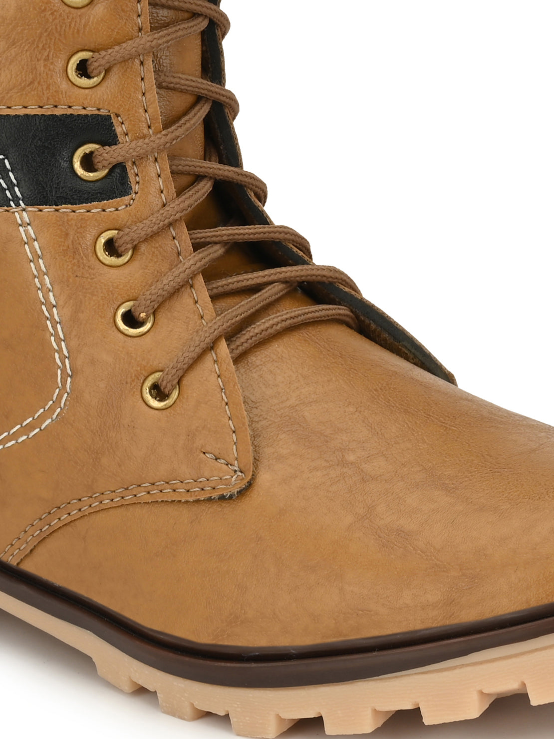 Guava Men's Tan Plain derby Boots (GV15JA686)