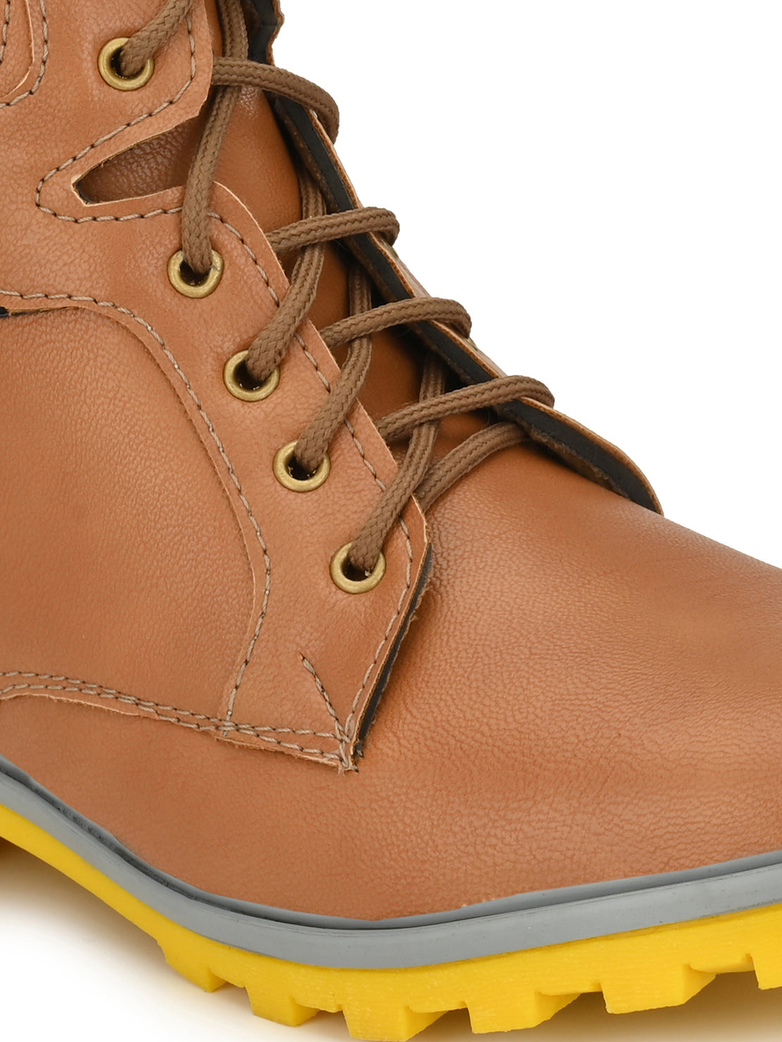 Guava Men's Mustard Plain derby Boots (GV15JA688)