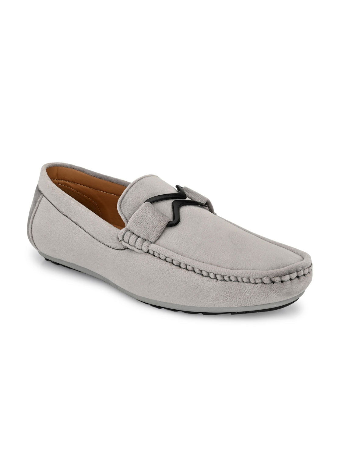 Guava Men's Grey Charming Velvet Slip On Loafers (GV15JA724)
