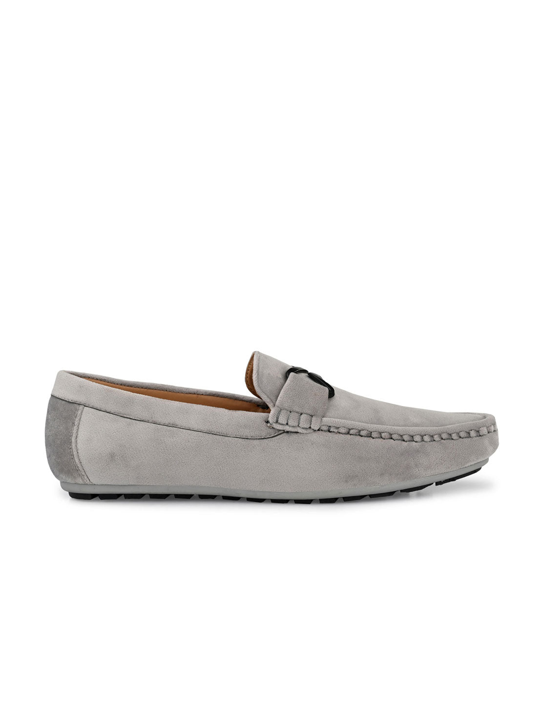 Guava Men's Grey Charming Velvet Slip On Loafers (GV15JA724)