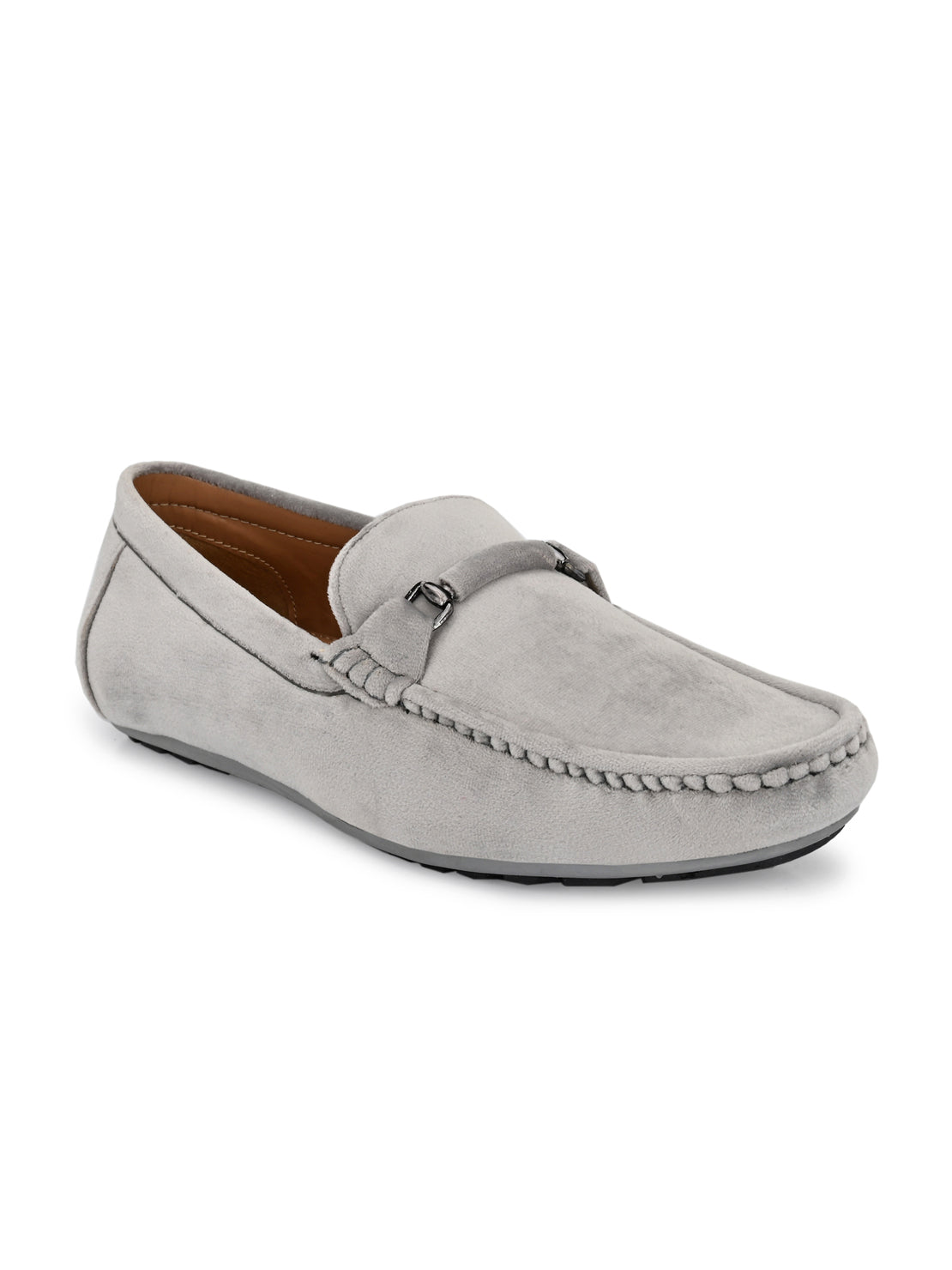 Guava Men's Grey Charming Velvet Slip On Loafers (GV15JA725)
