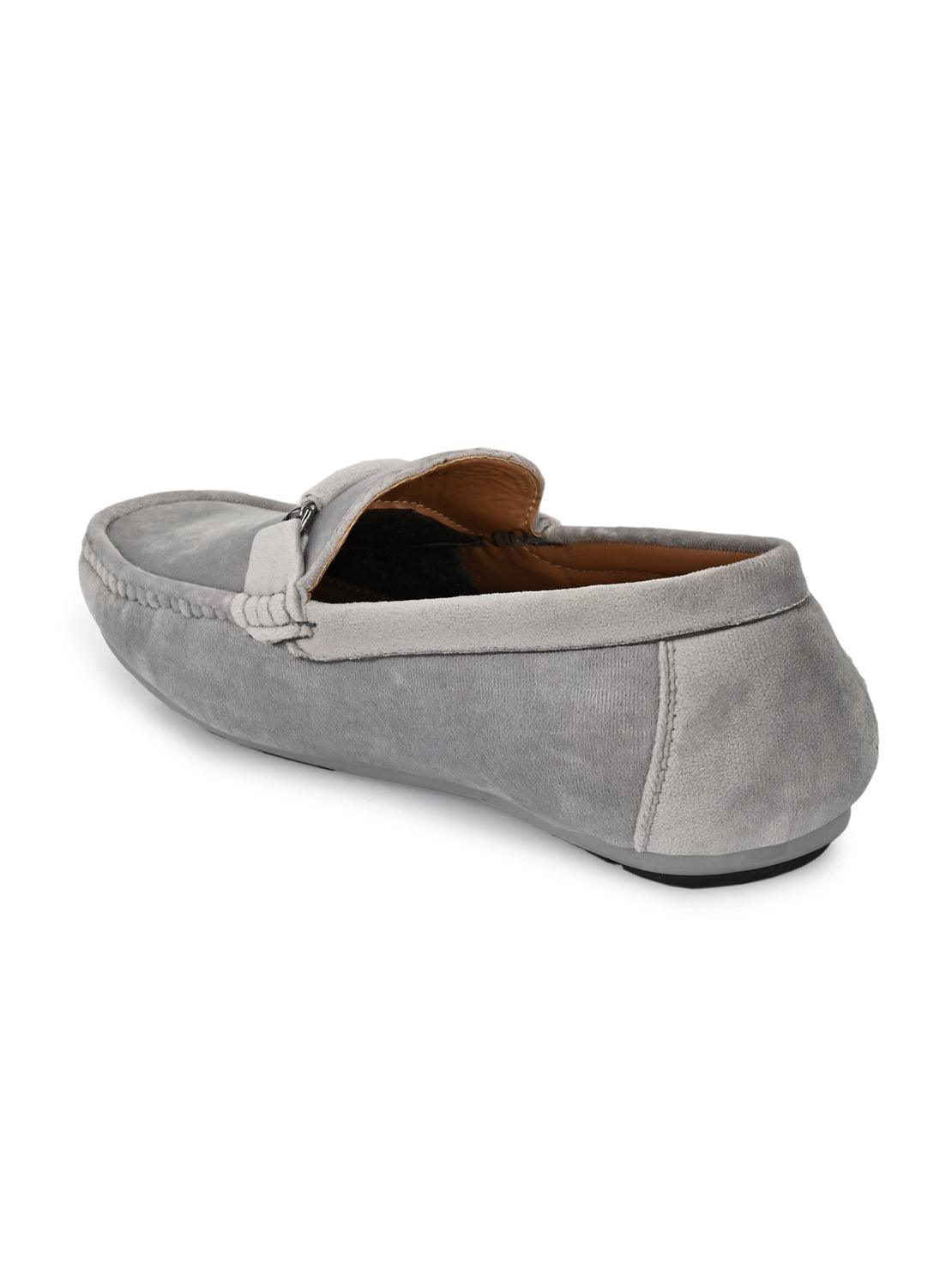 Guava Men's Grey Charming Velvet Slip On Loafers (GV15JA725)