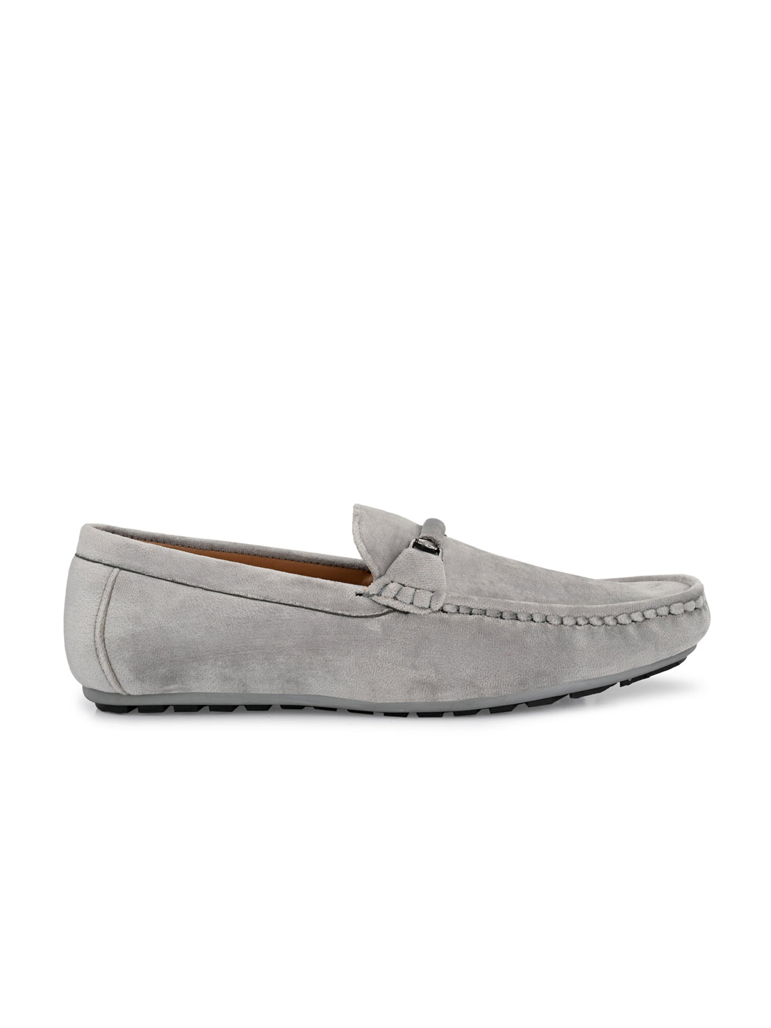 Guava Men's Grey Charming Velvet Slip On Loafers (GV15JA725)