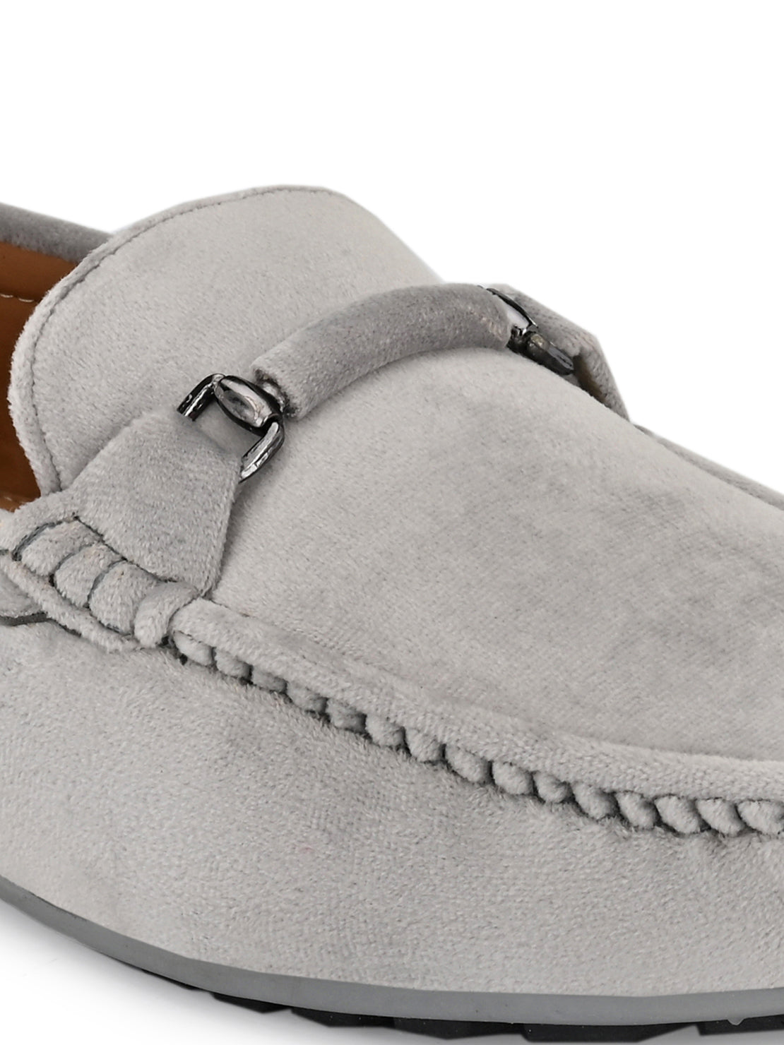 Guava Men's Grey Charming Velvet Slip On Loafers (GV15JA725)