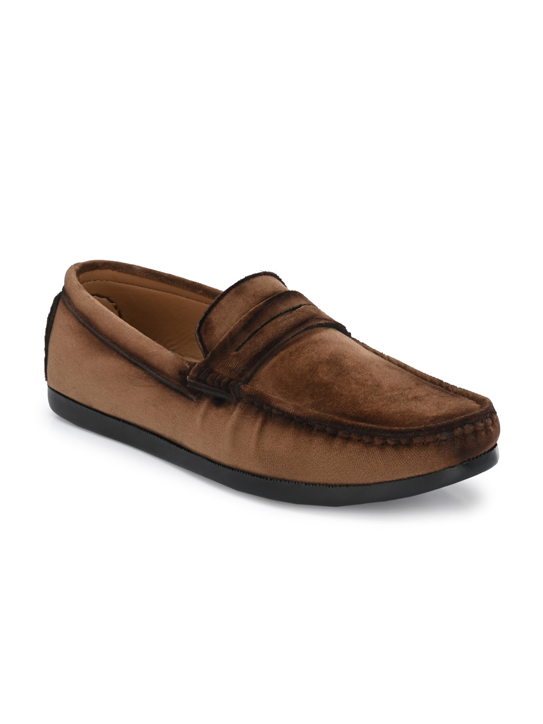 Guava Men's Brown Charming Velvet Slip On Loafers (GV15JA733)