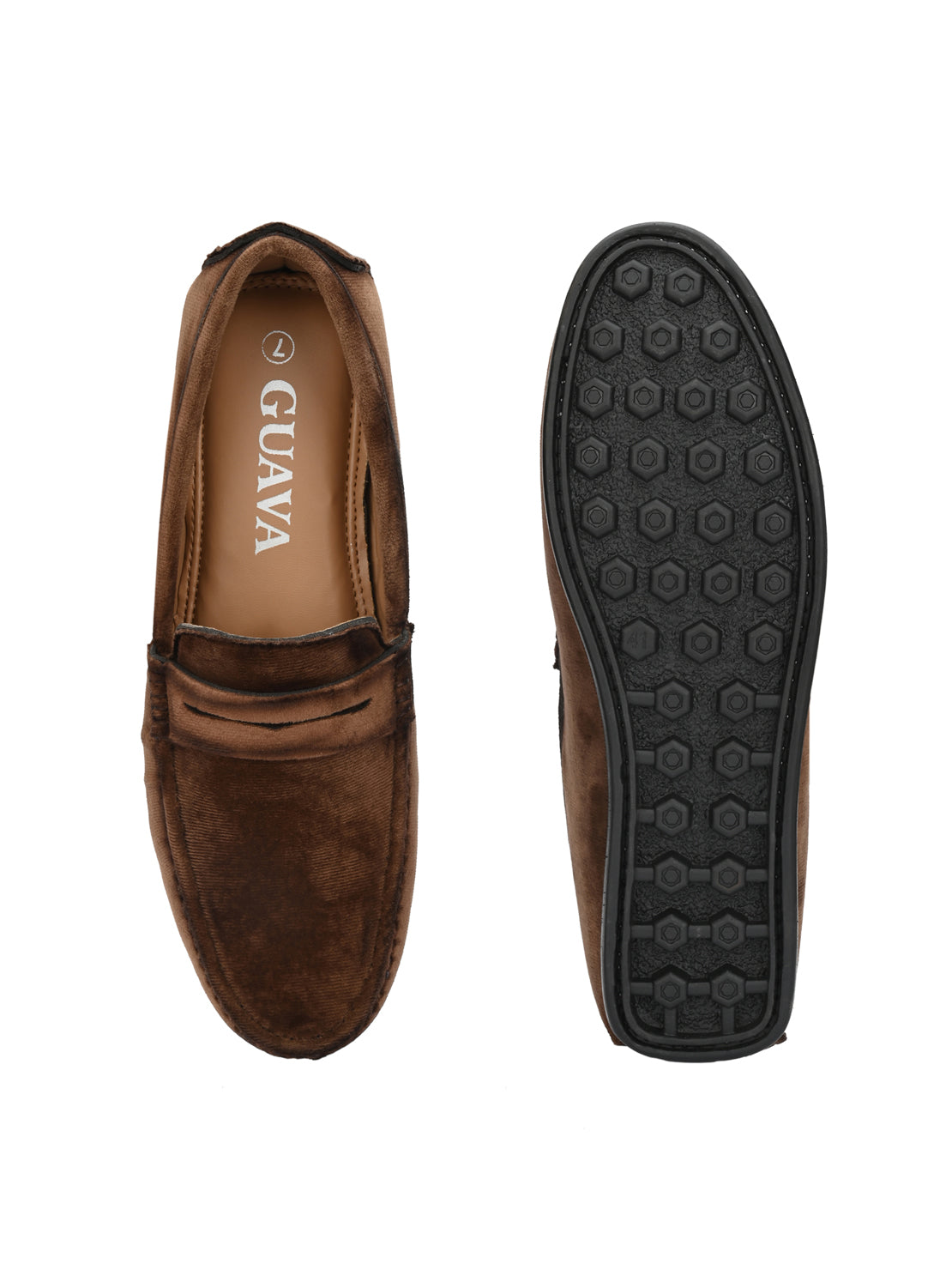 Guava Men's Brown Charming Velvet Slip On Loafers (GV15JA733)