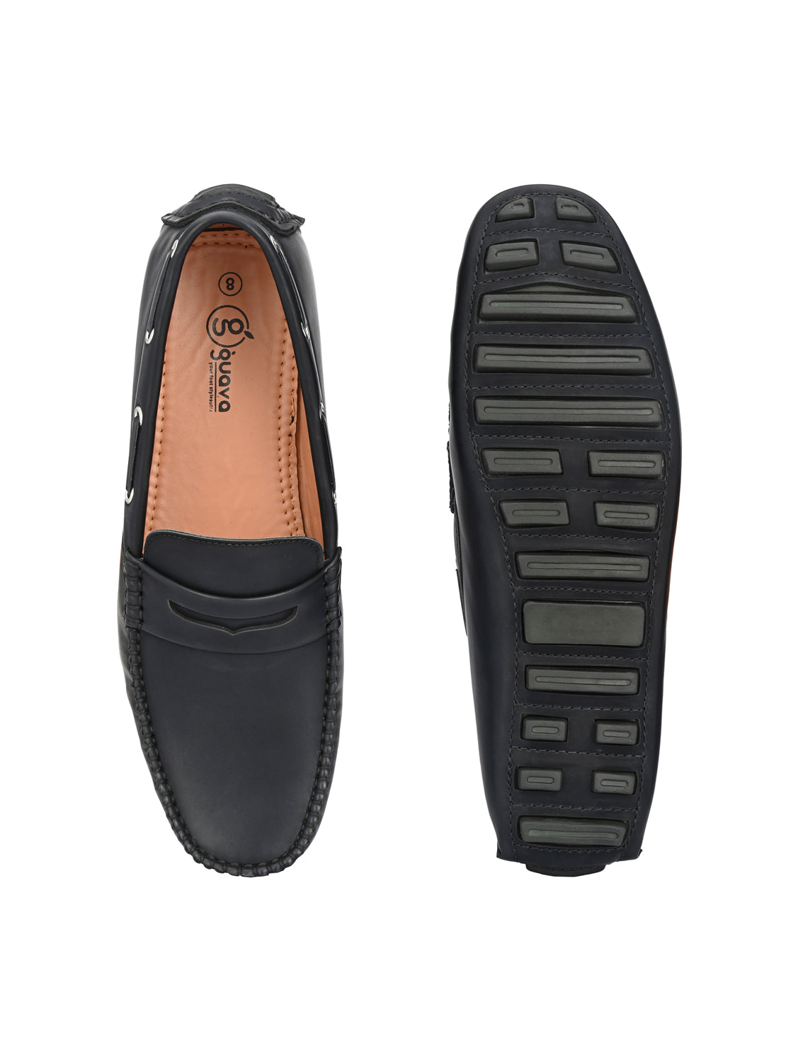Guava Men's Black Casual Slip On Driving Loafers (GV15JA745)