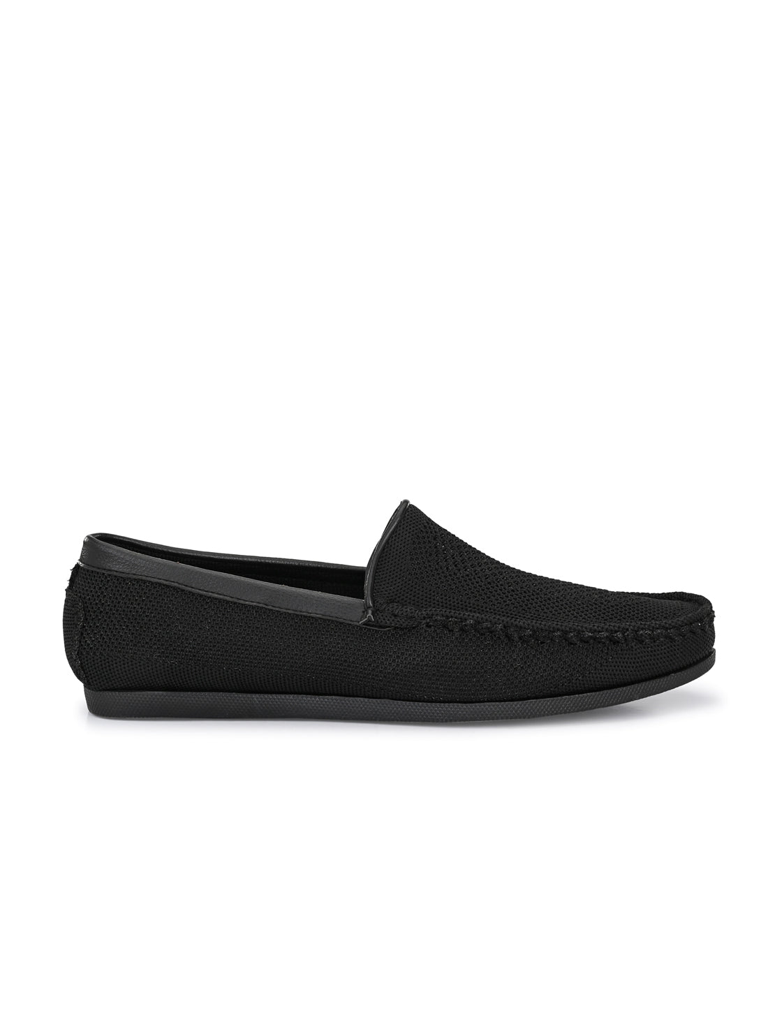 Guava Men's Black Knitted Slip On Driving Loafers (GV15JA760)