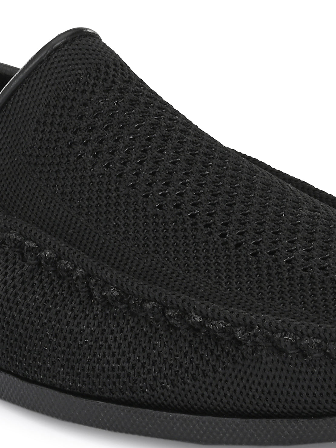 Guava Men's Black Knitted Slip On Driving Loafers (GV15JA760)