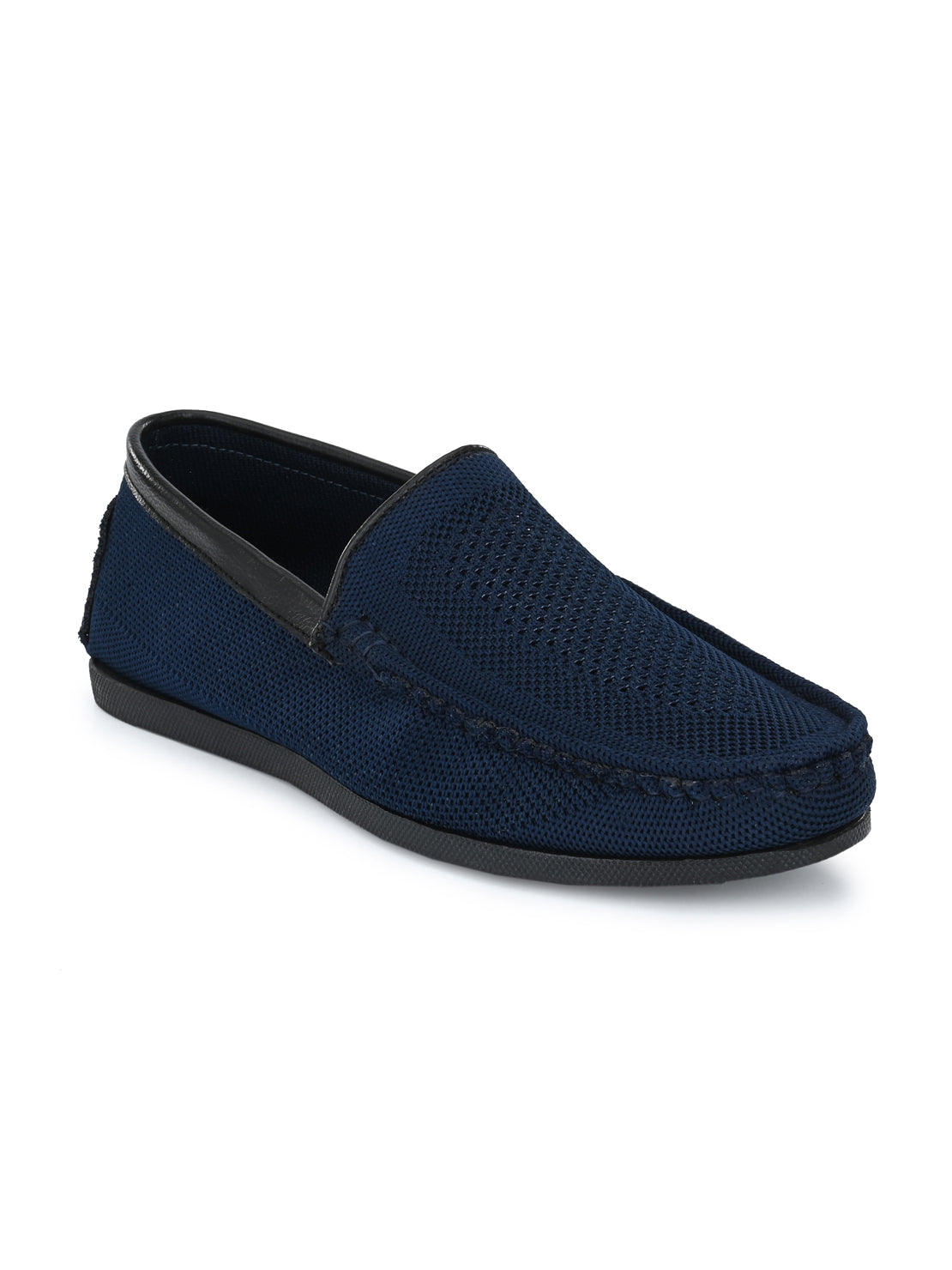 Guava Men's Blue Knitted Slip On Driving Loafers (GV15JA762)