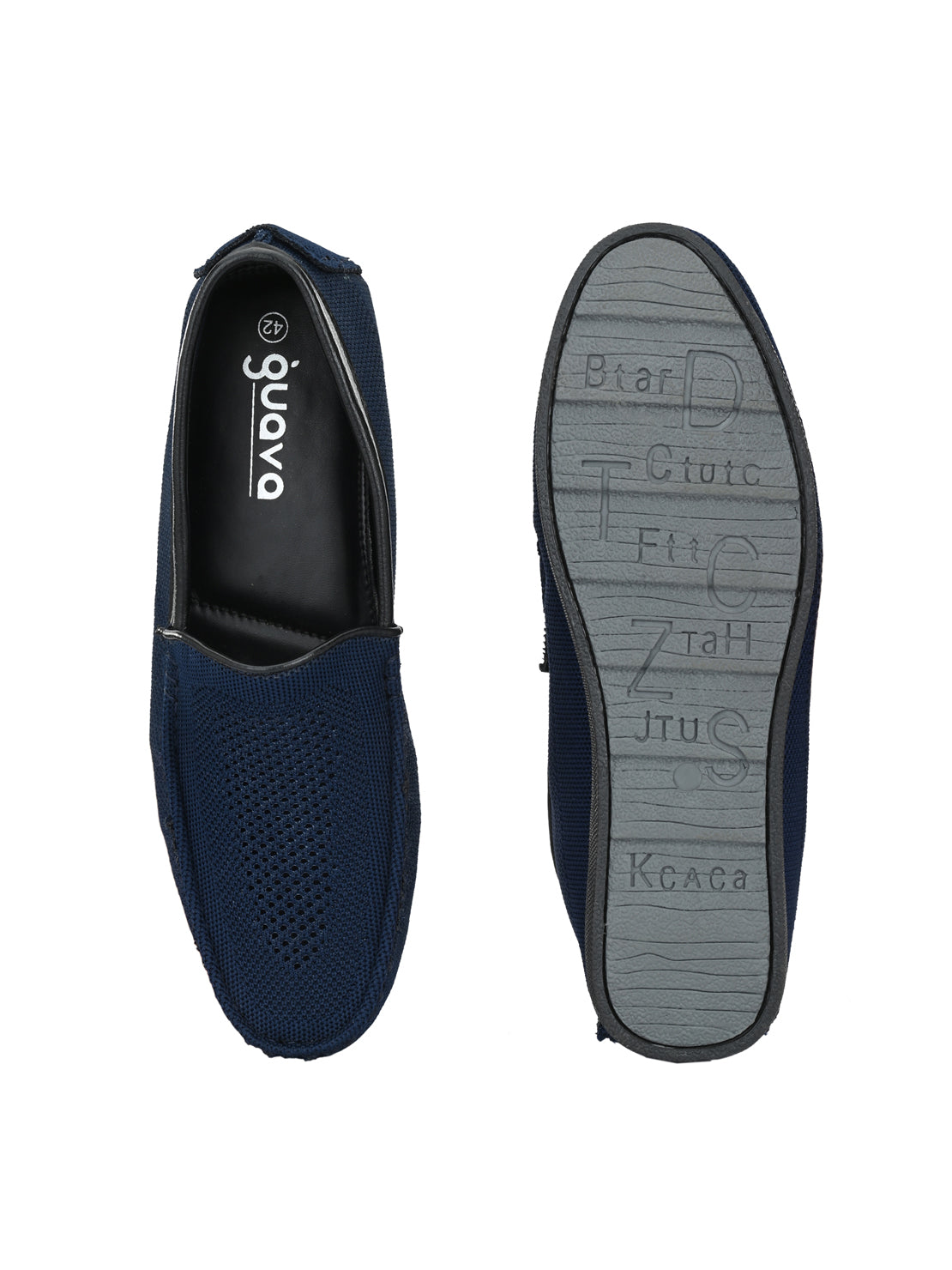 Guava Men's Blue Knitted Slip On Driving Loafers (GV15JA762)