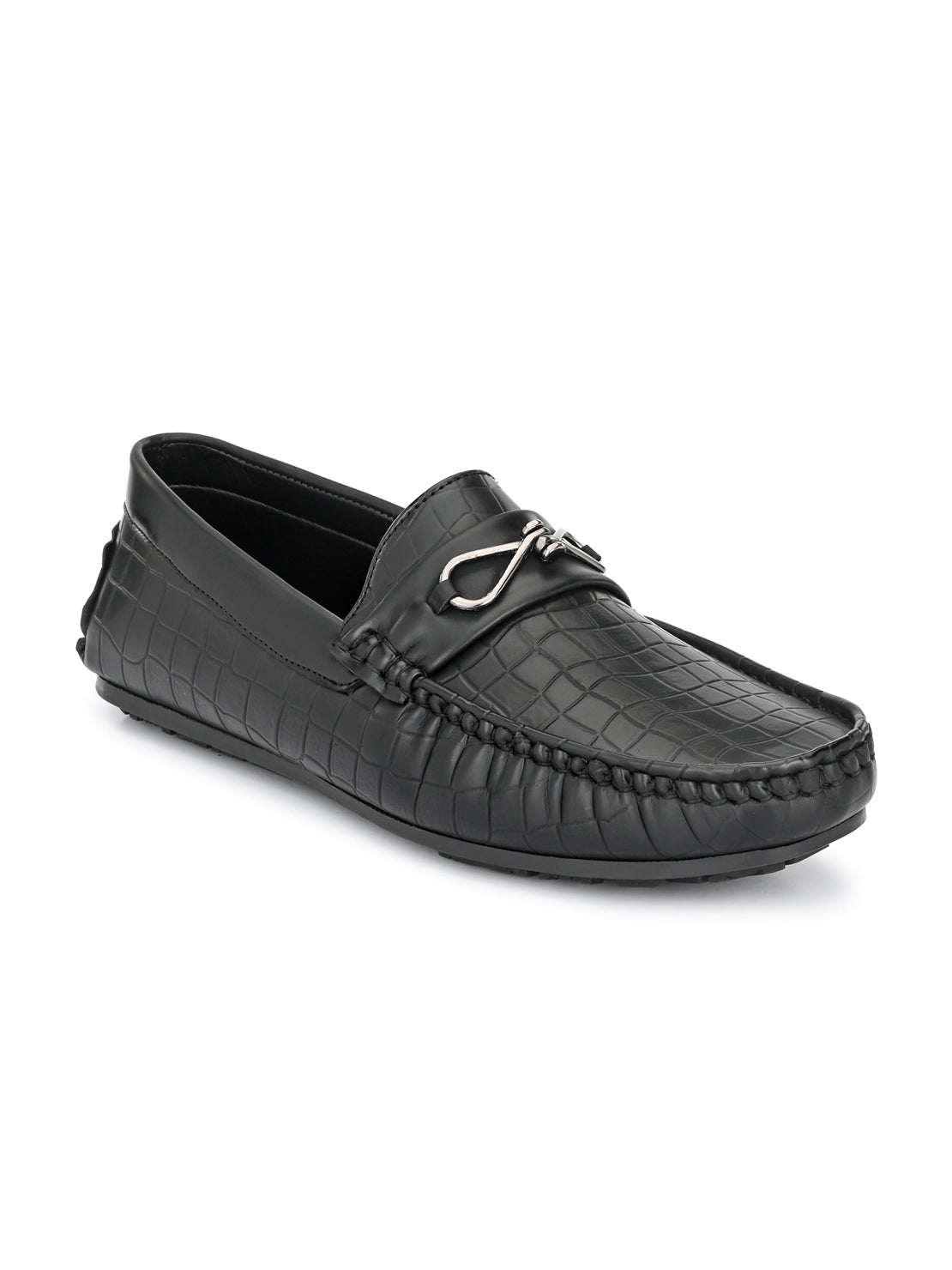Guava Men's Black Casual Slip On Driving Loafers (GV15JA763)