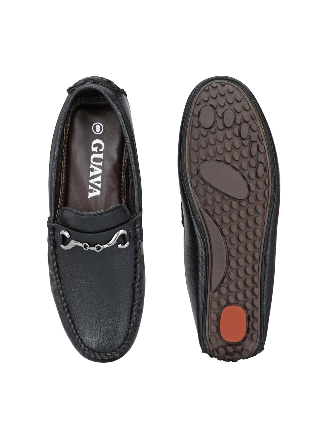 Guava Men's Black Casual Slip On Driving Loafers (GV15JA769)
