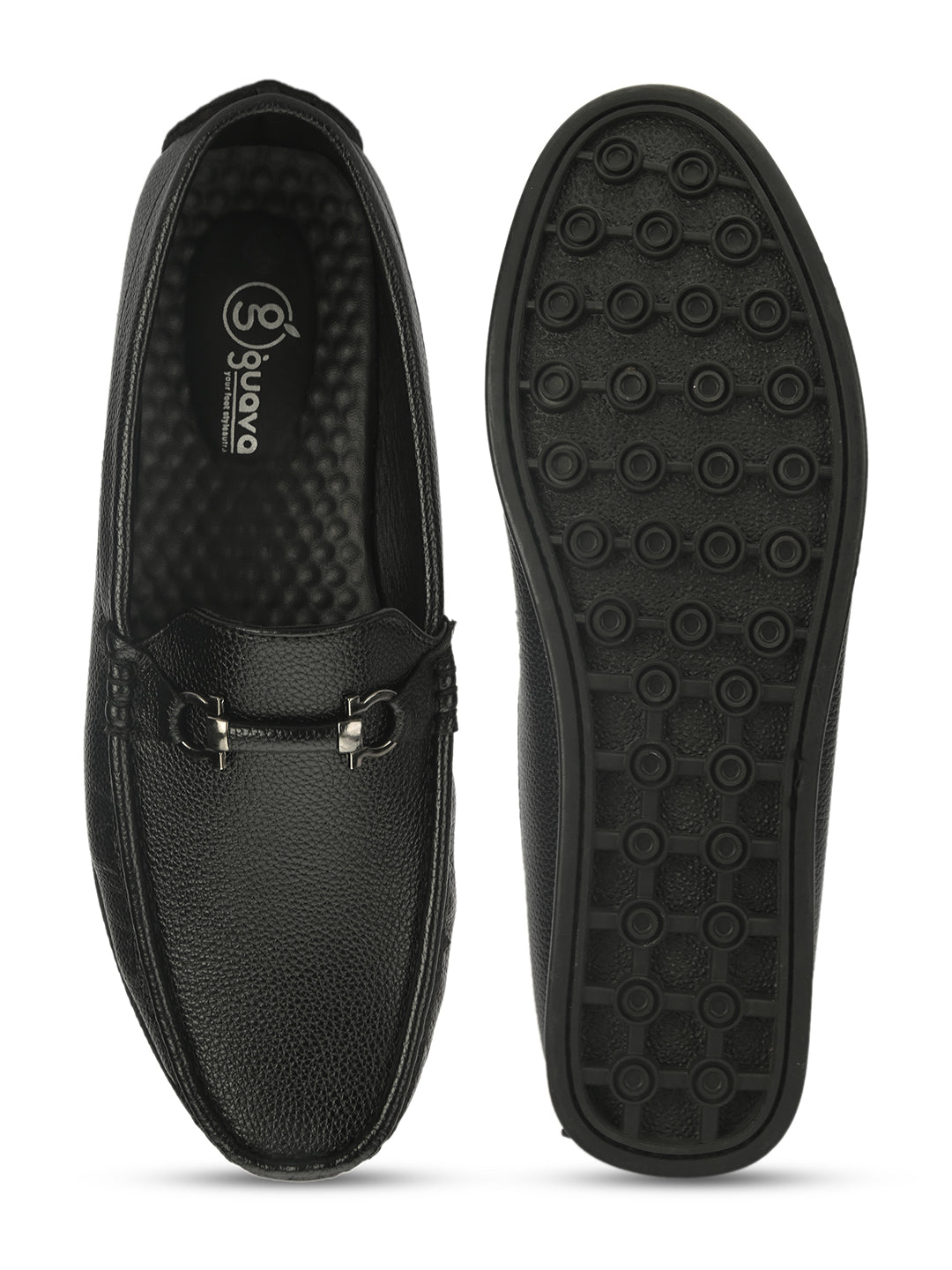 Guava Men's Black Casual Slip On Driving Loafers (GV15JA772)