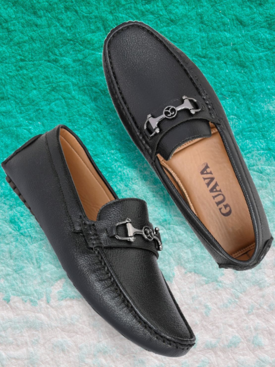 Guava Men's Black Casual Slip On Driving Loafers (GV15JA774)