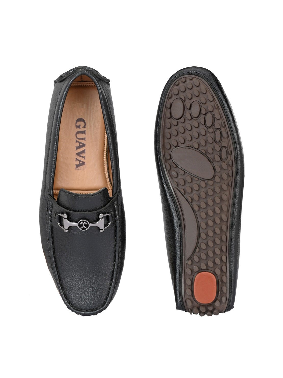 Guava Men's Black Casual Slip On Driving Loafers (GV15JA774)