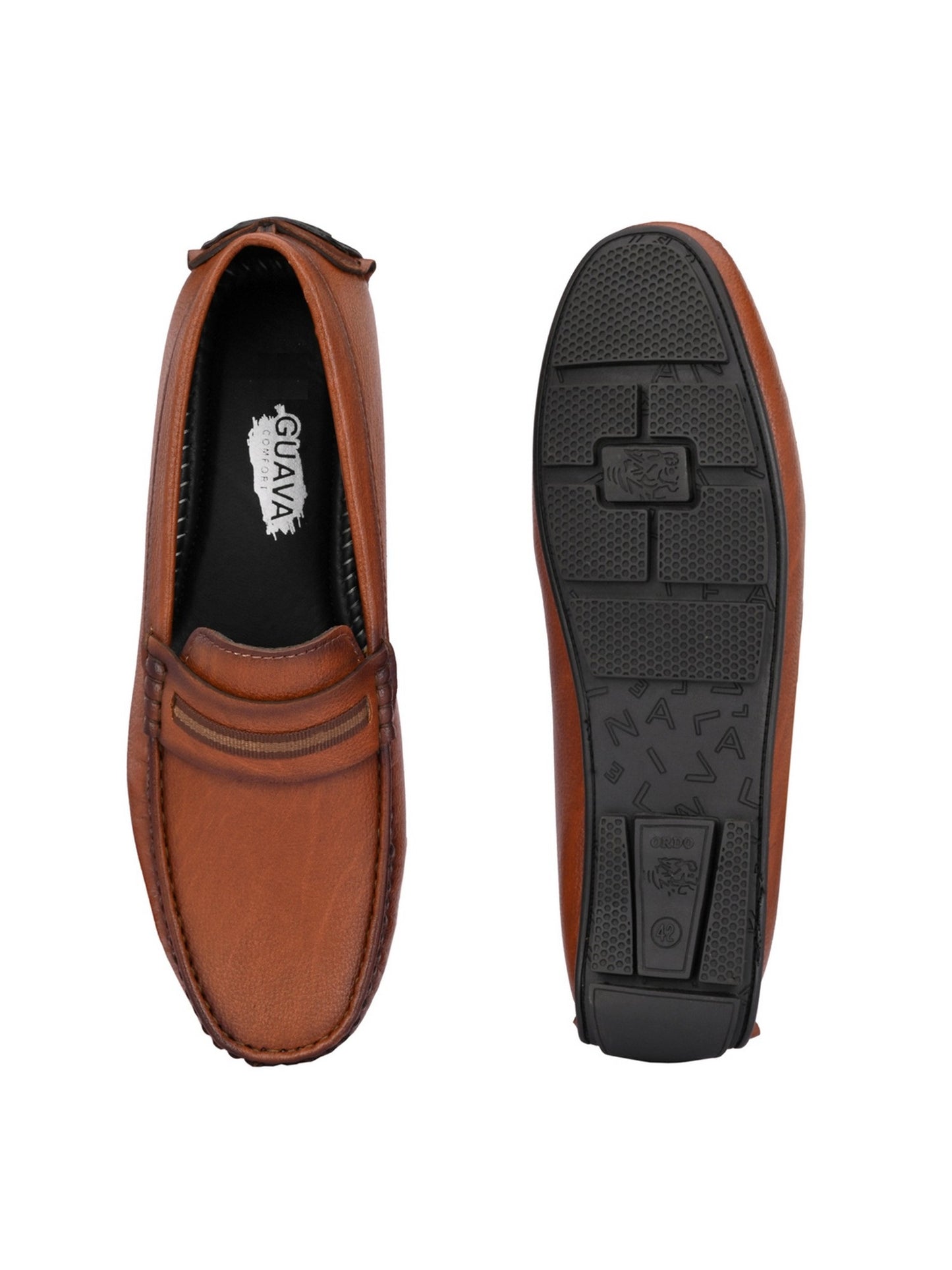 Guava Men's Tan Casual Slip On Driving Loafers (GV15JA784)