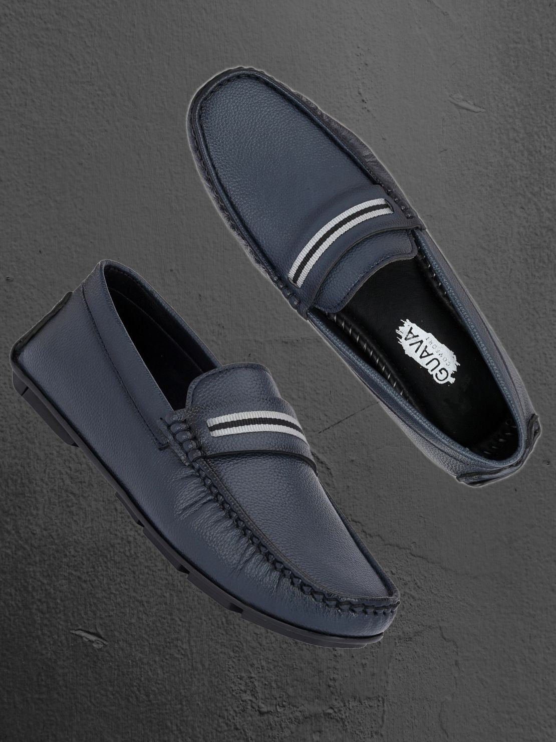 Guava Men's Blue Casual Slip On Driving Loafers (GV15JA785)